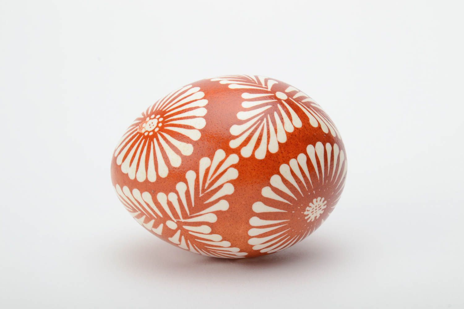 Handmade traditional Easter egg painted with ornaments in Lemkiv style home decor photo 3