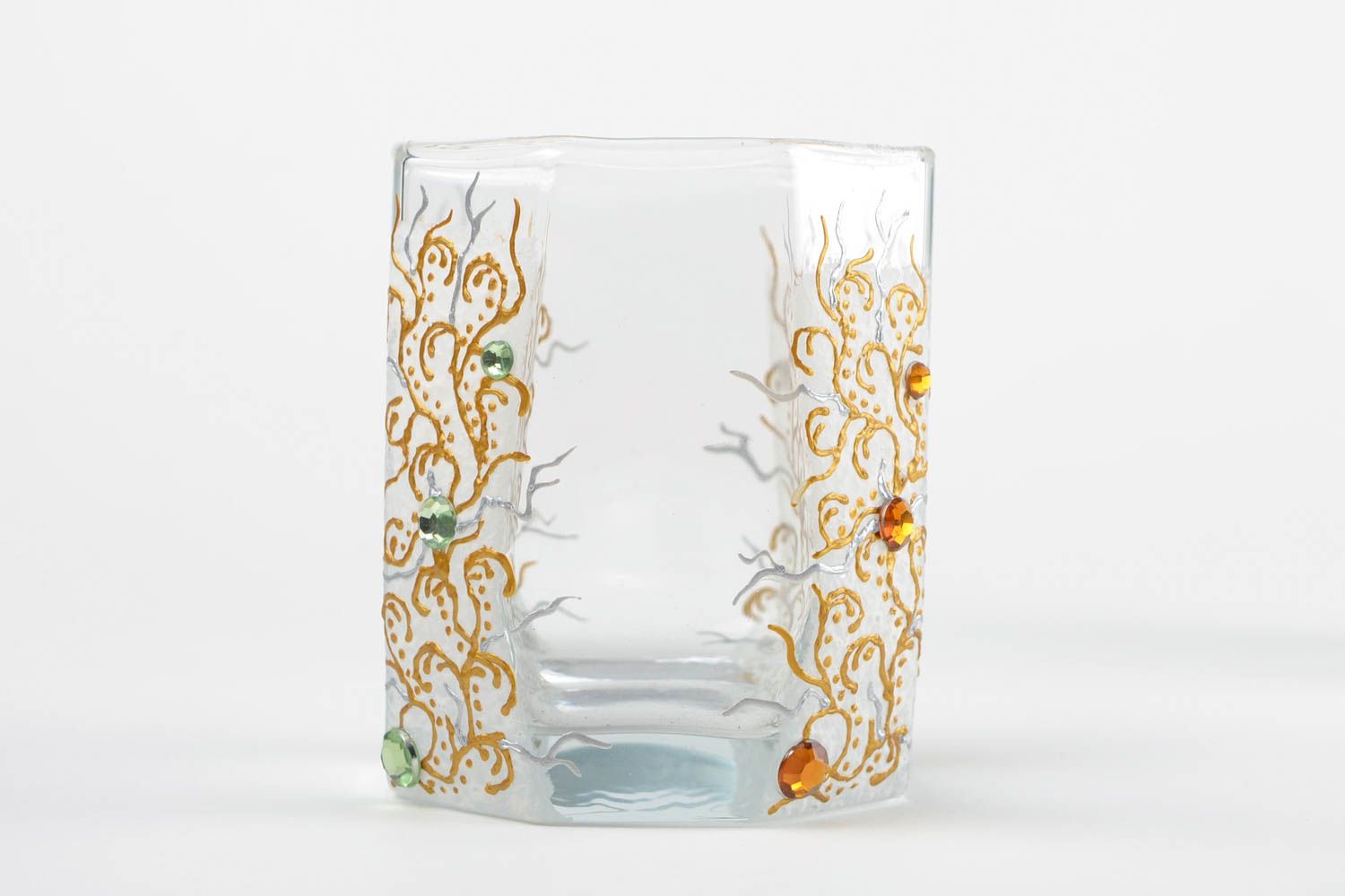 Beautiful handmade large highball glass painted glass table setting ideas photo 5