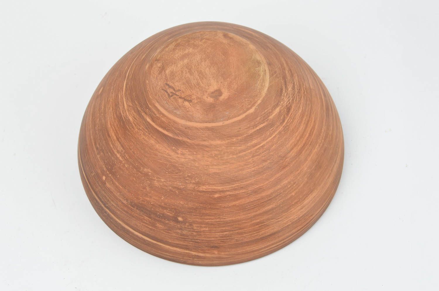 Designer ceramic salad bowl stylish kitchenware handmade plate made of clay photo 3