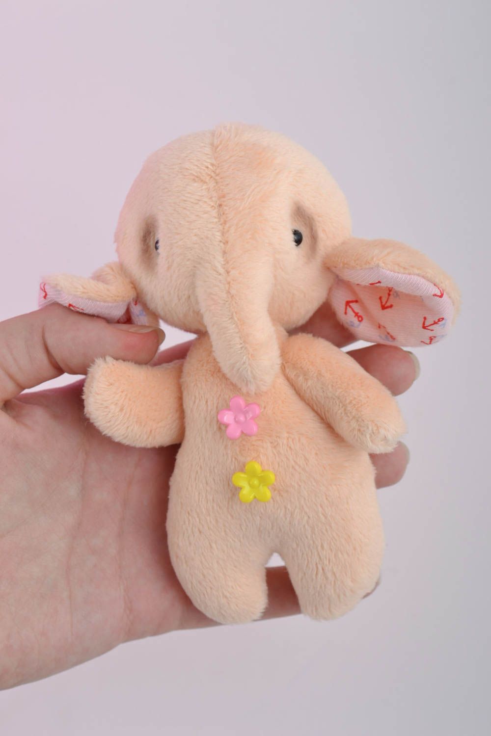 Juguete hecho a mano muñeco de trapo regalo para niño elefante de peluche foto 5