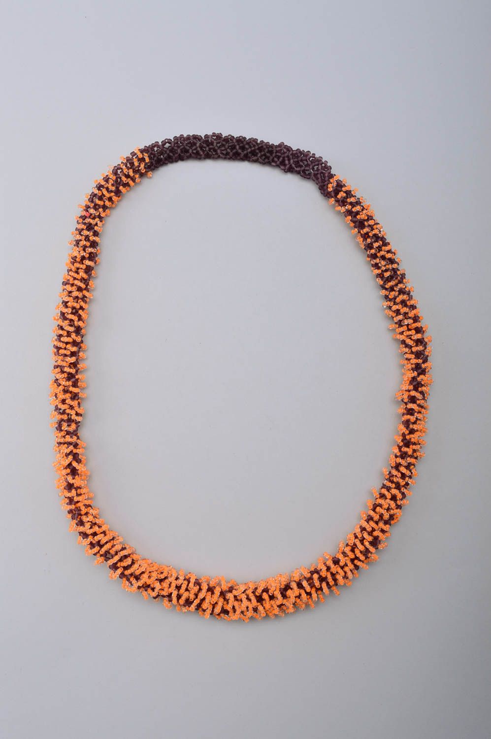 Parure de Bijoux en perles de rocaille fait main Collier et bracelet orange photo 4