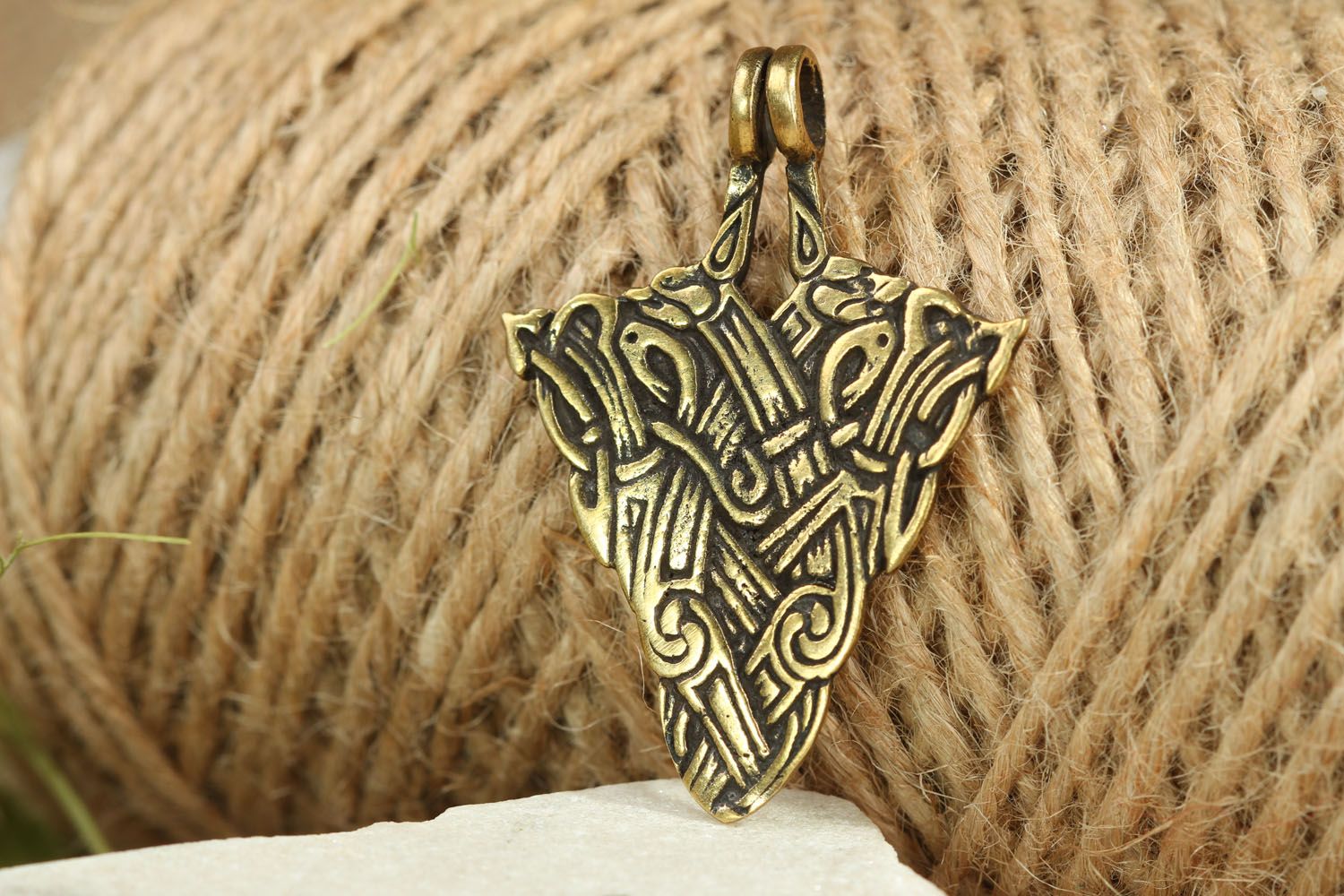 Pendentif en bronze fait main Arabesque celtique photo 4