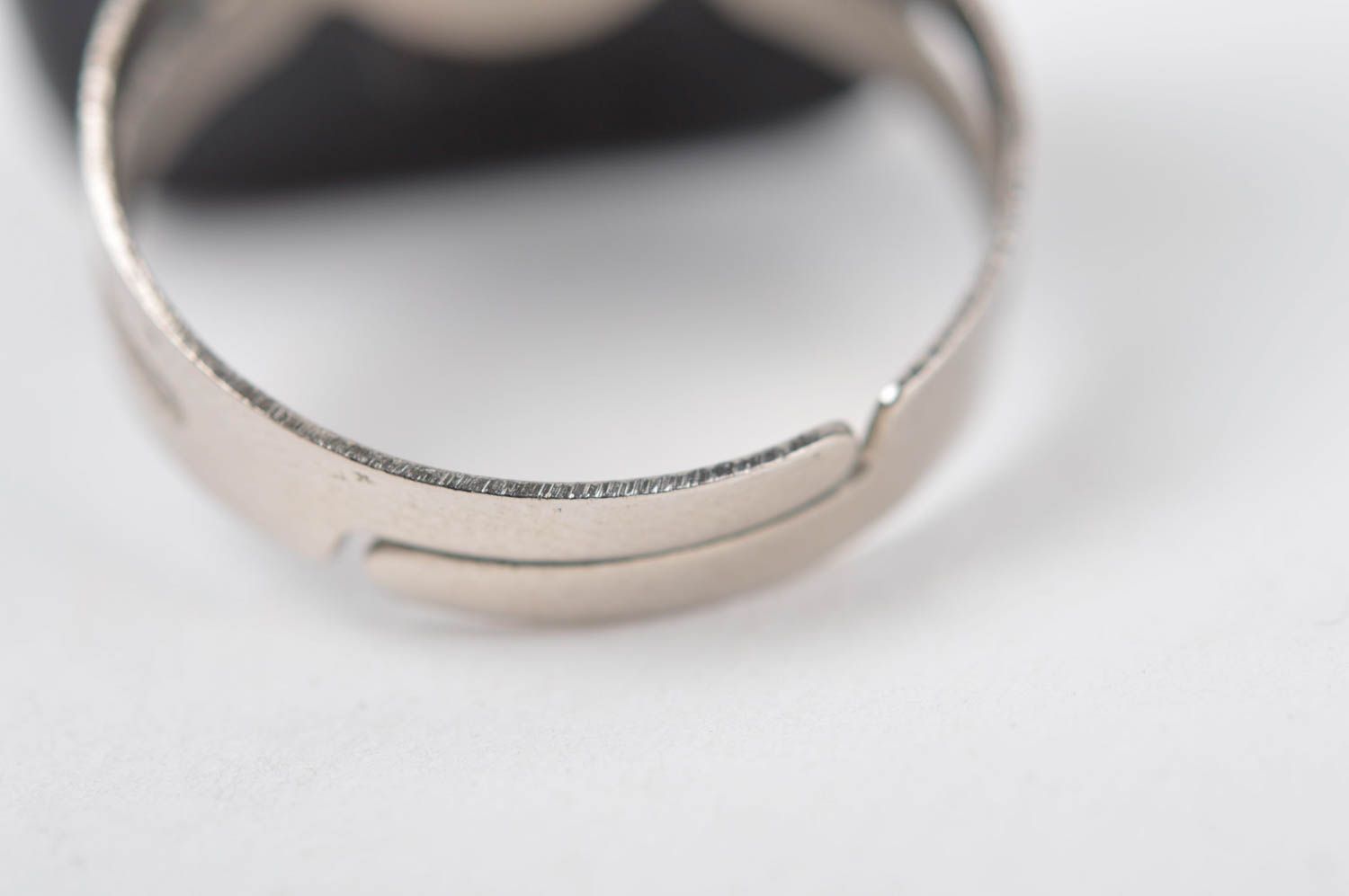 Handmade schwarzer Glas Ring Damen Modeschmuck Accessoire für Frauen Lampwork foto 4