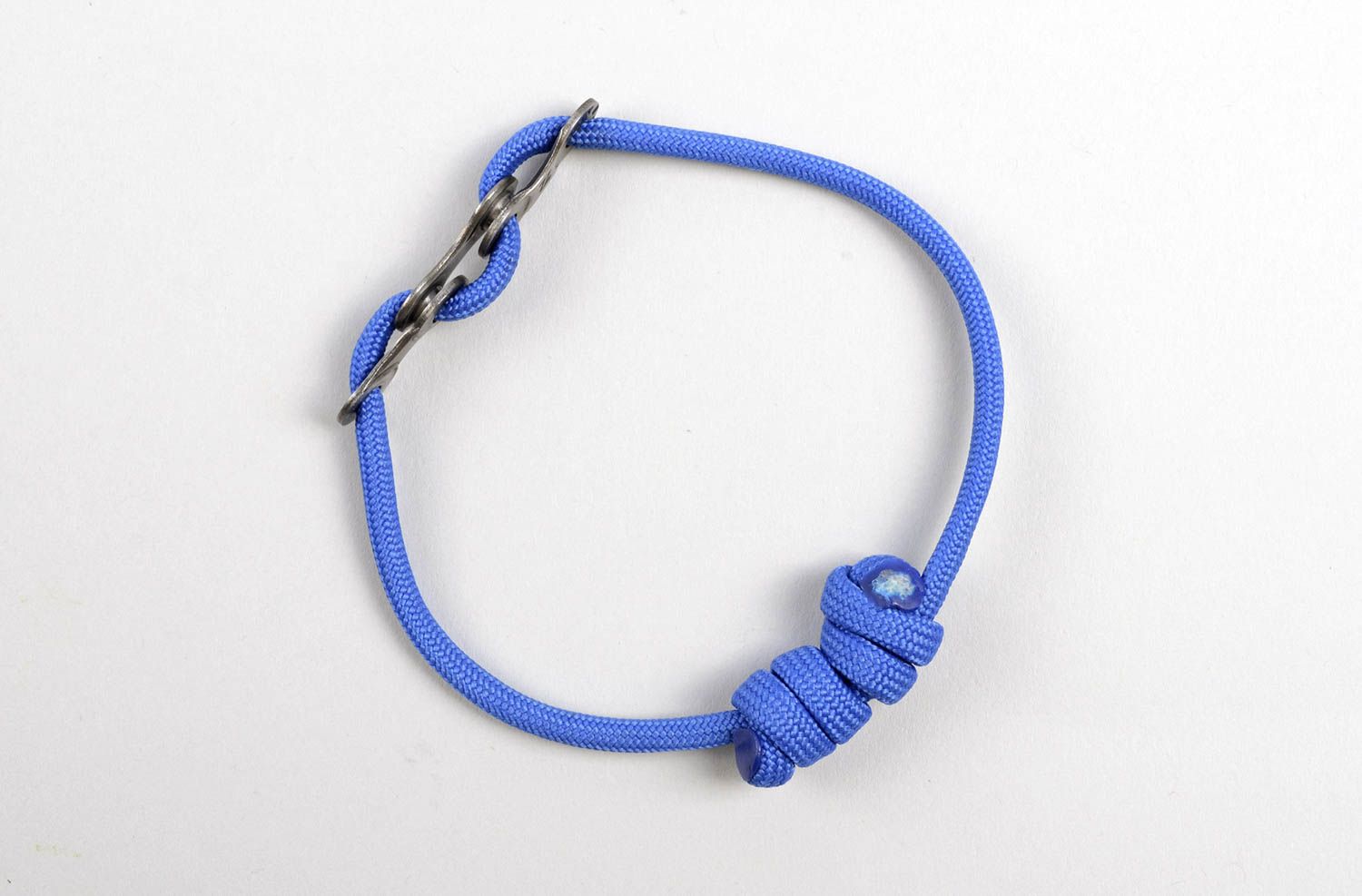 Bracelet paracorde Bijou fait main bleu fin Accessoire homme femme cadeau  photo 3