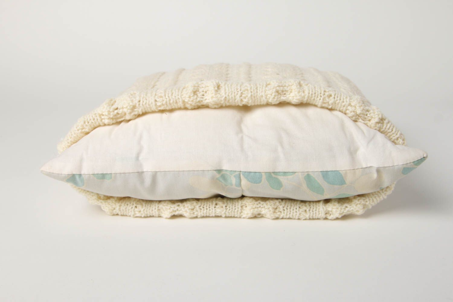 Подушка для дивана ручной работы подушка для сна наволочка для подушки вязаная фото 5