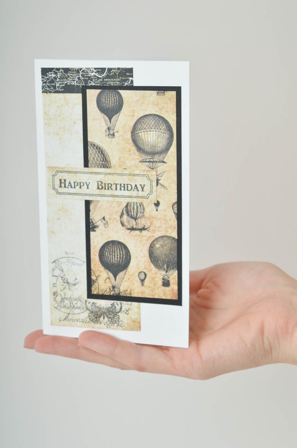 Tarjeta decorada a mano postal para enviar artesanal regalo original para amigo foto 5
