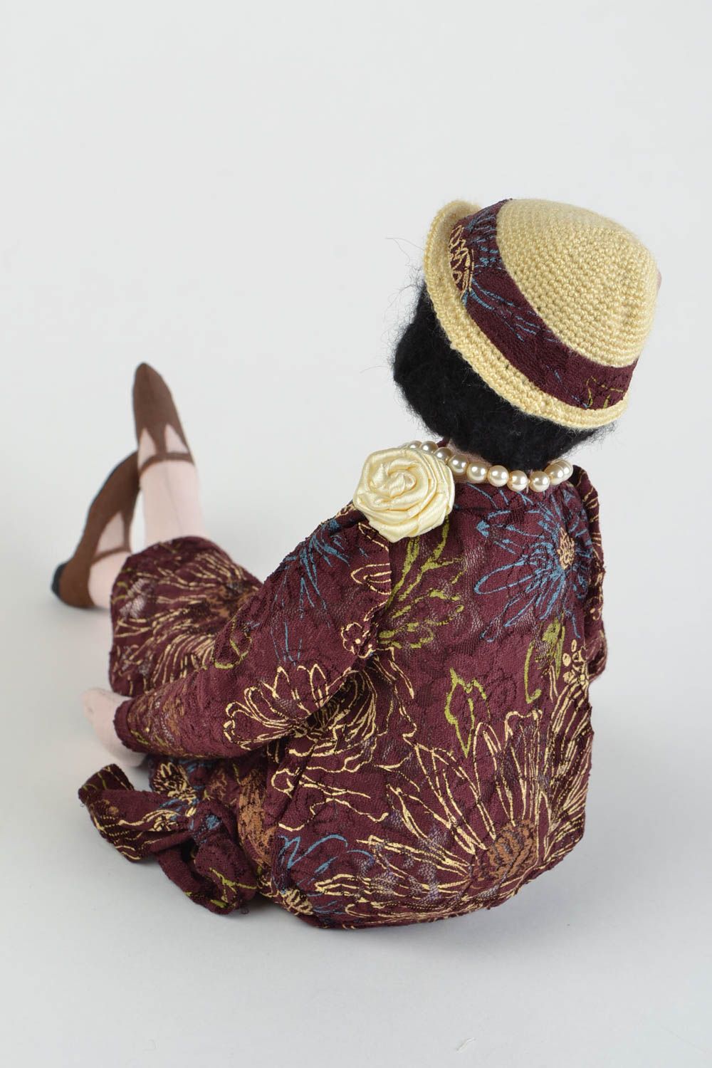 Designer handmade Puppe aus Textil für Kinder und Interieur handgeschaffene Anna foto 5