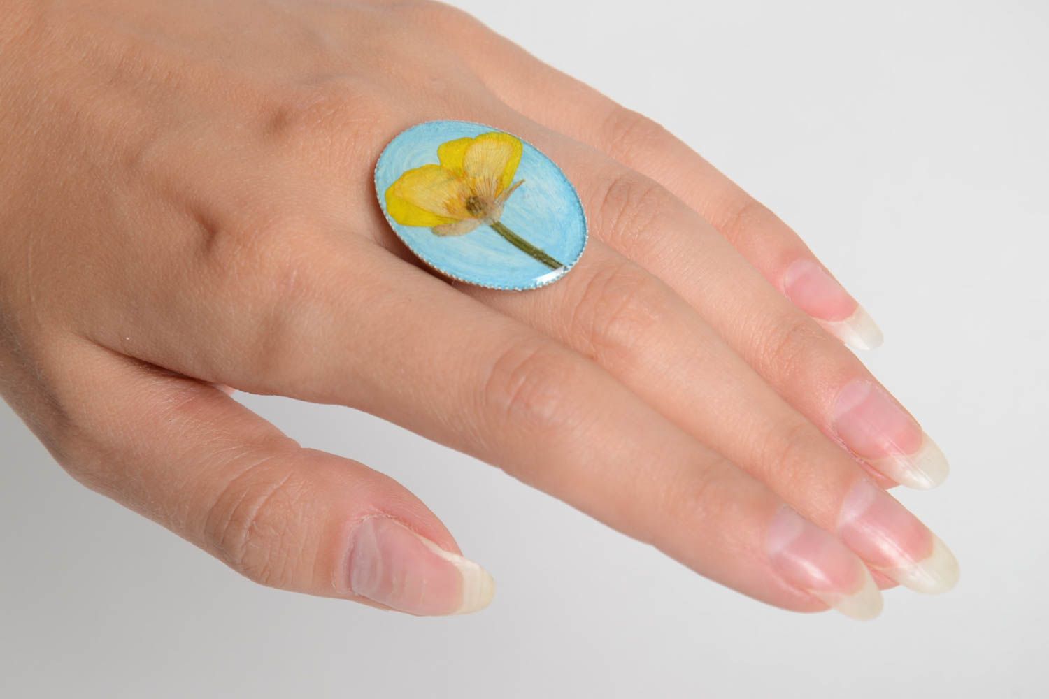 Handmade ring for women epoxy resin accessory unusual jewelry elite jewelry photo 2