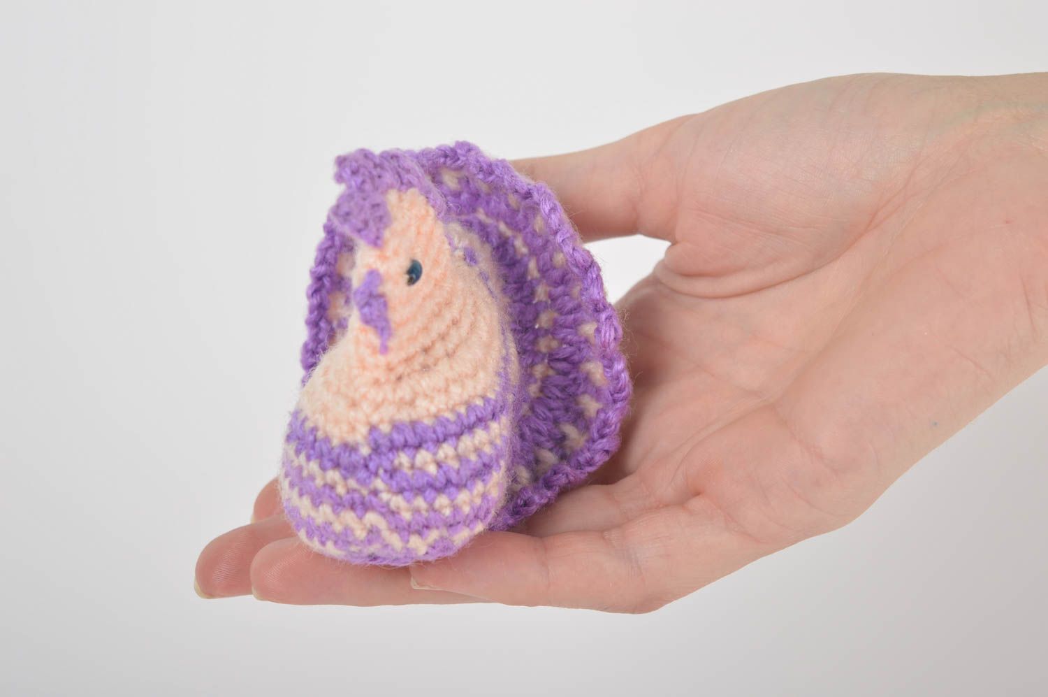 Peluche poule Jouet fait main tricoté en fils acryliques déco Cadeau original photo 5