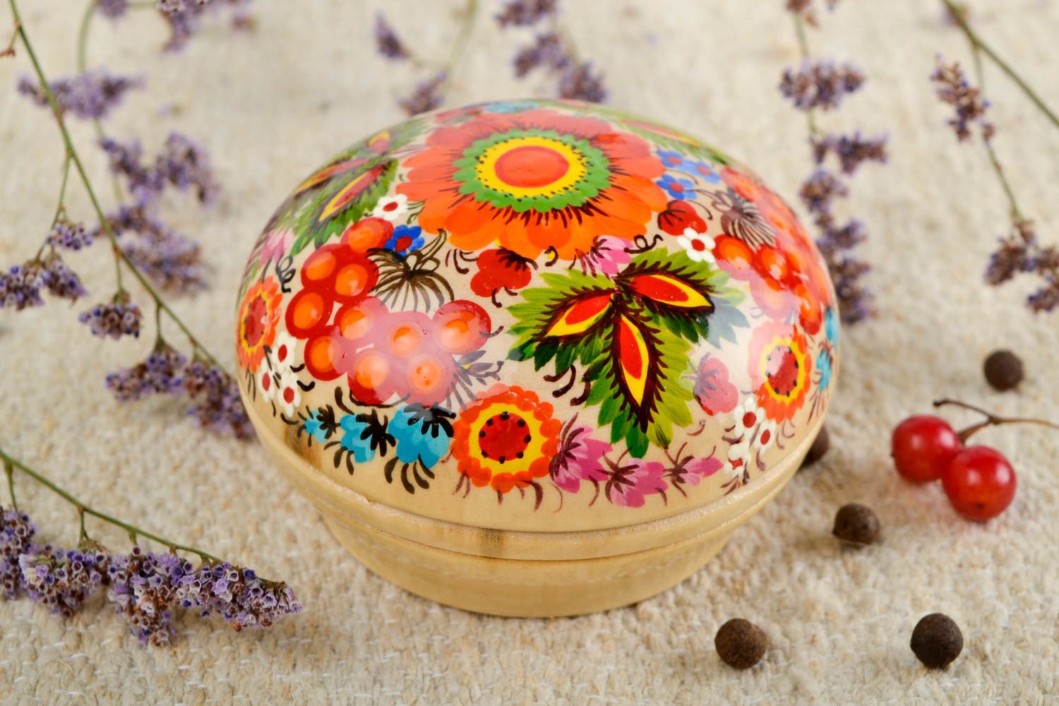 Boîte bijoux bois fait main Boîte décorative Cadeau pour femme peinte design photo 1