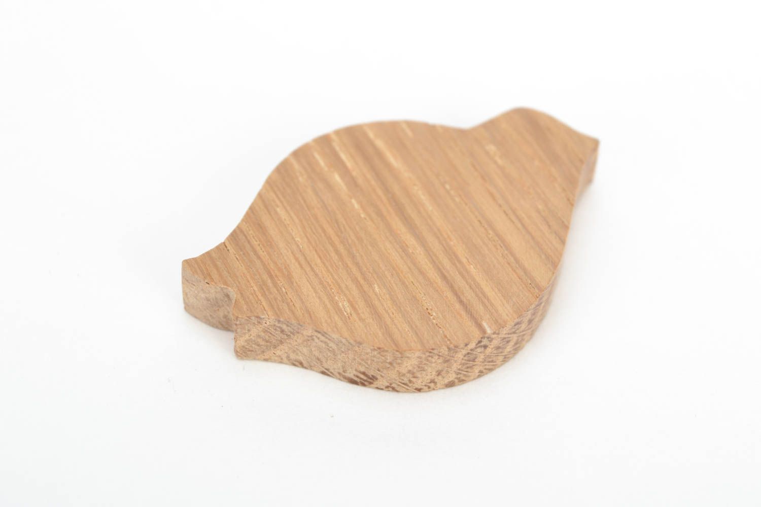 Bijouterie Rohling aus Holz in Form vom Vogel klein hell handmade für Handarbeit foto 3