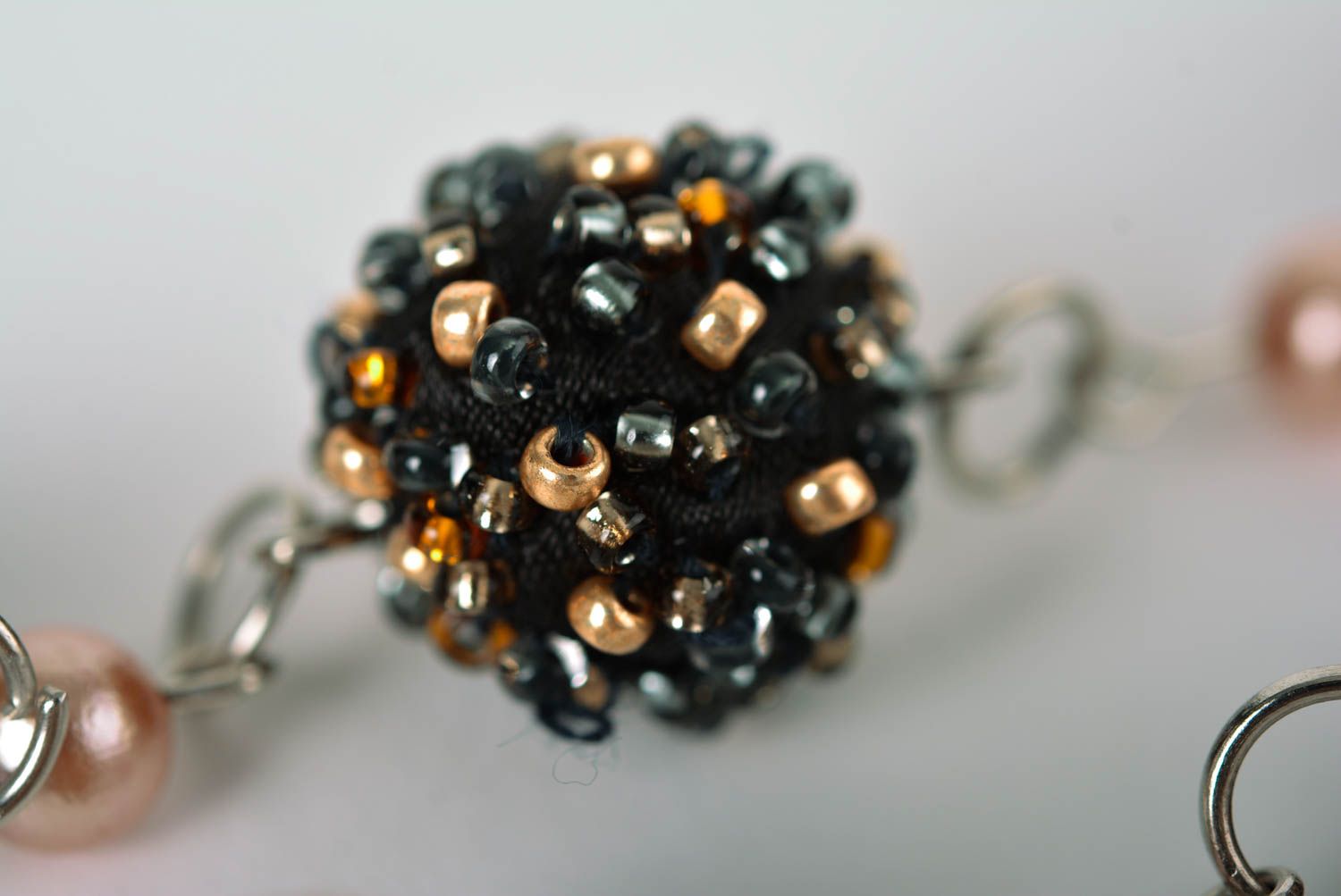 Handmade accessory bead necklace unusual earrings long earrings designer jewelry photo 3