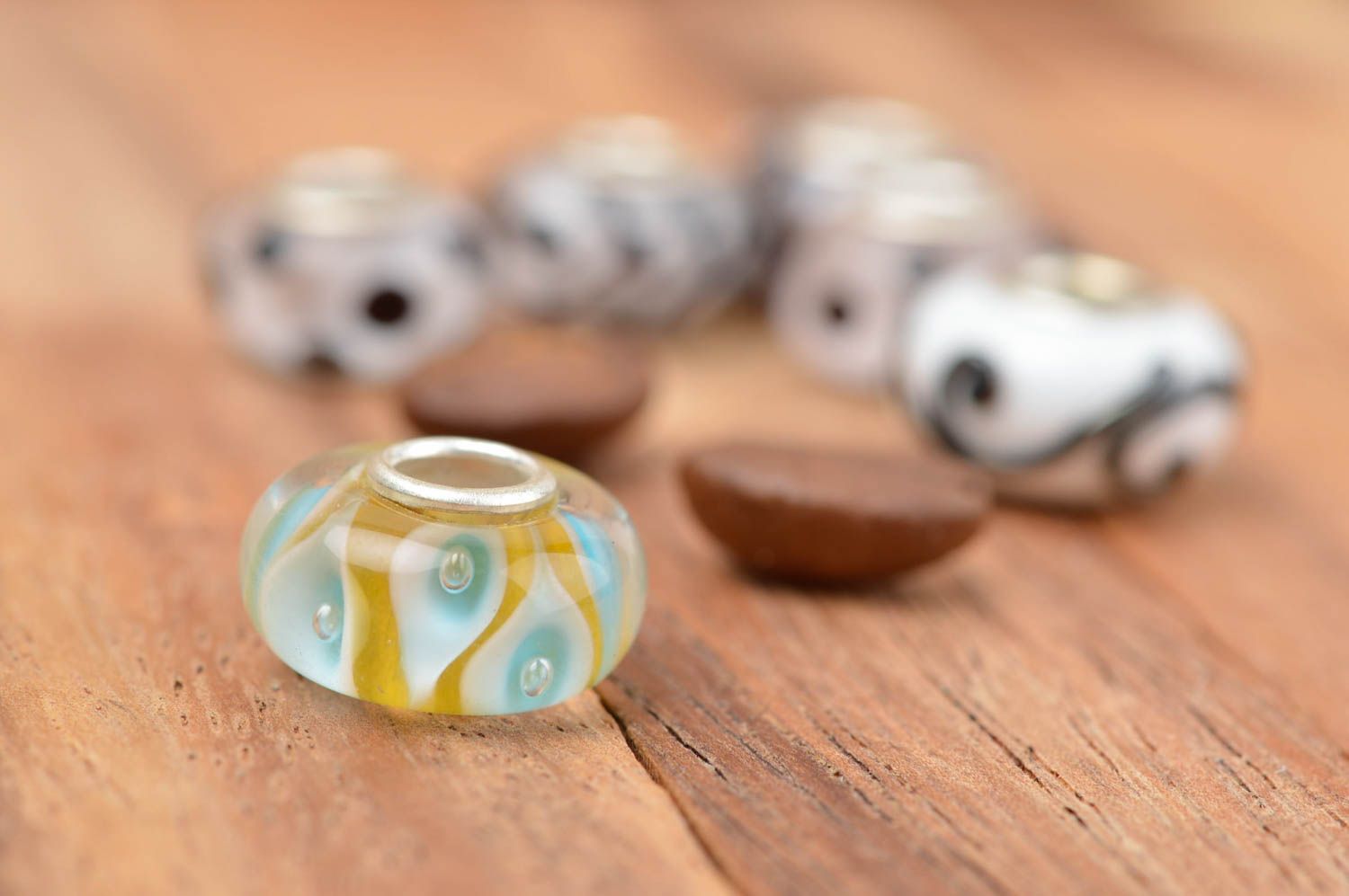 Stylish handmade jewelry making supplies lampwork glass bead small gifts photo 1