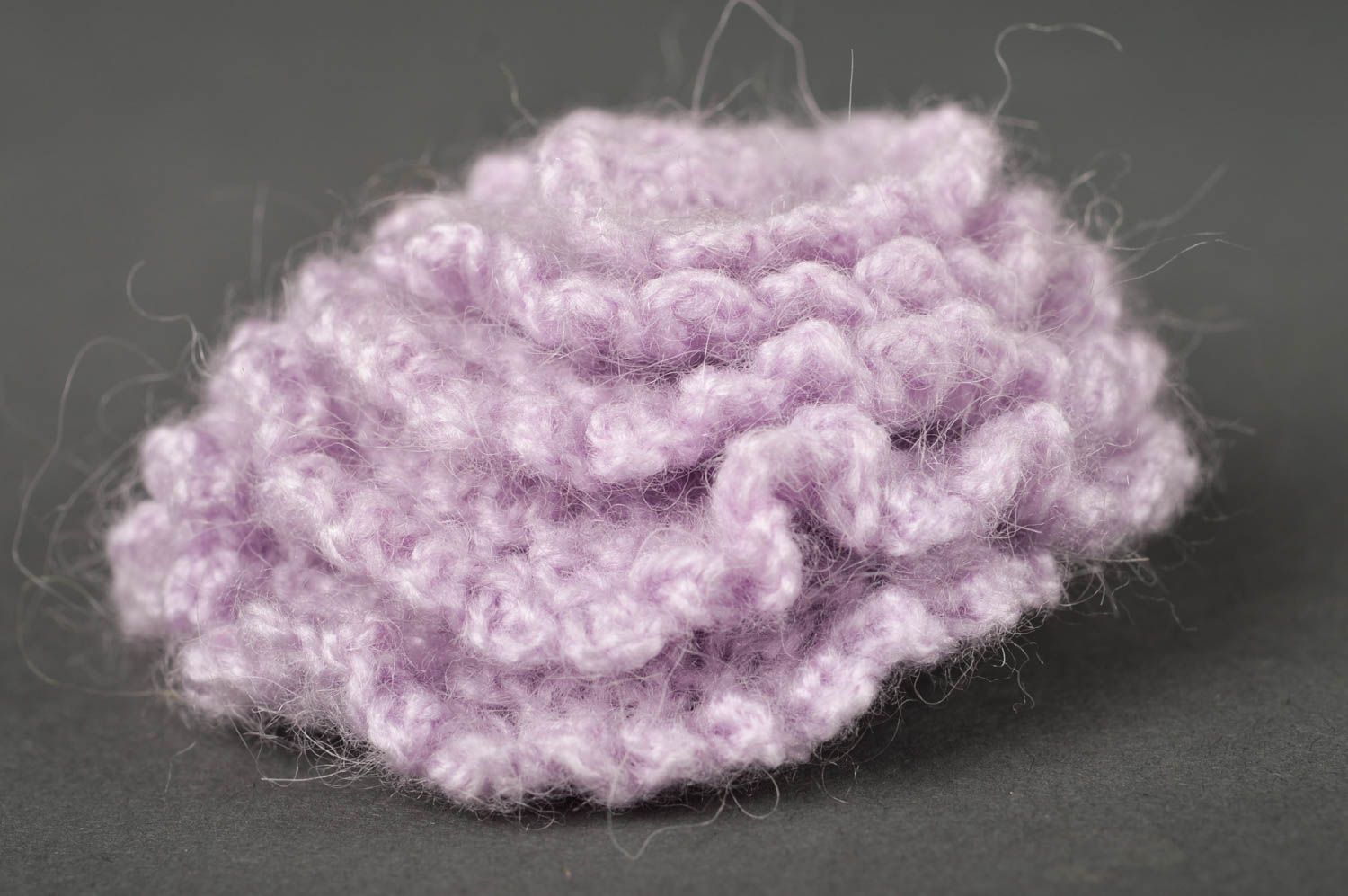 Handmade crocheted hair tie unusual lilac hair tie cute children accessory photo 4