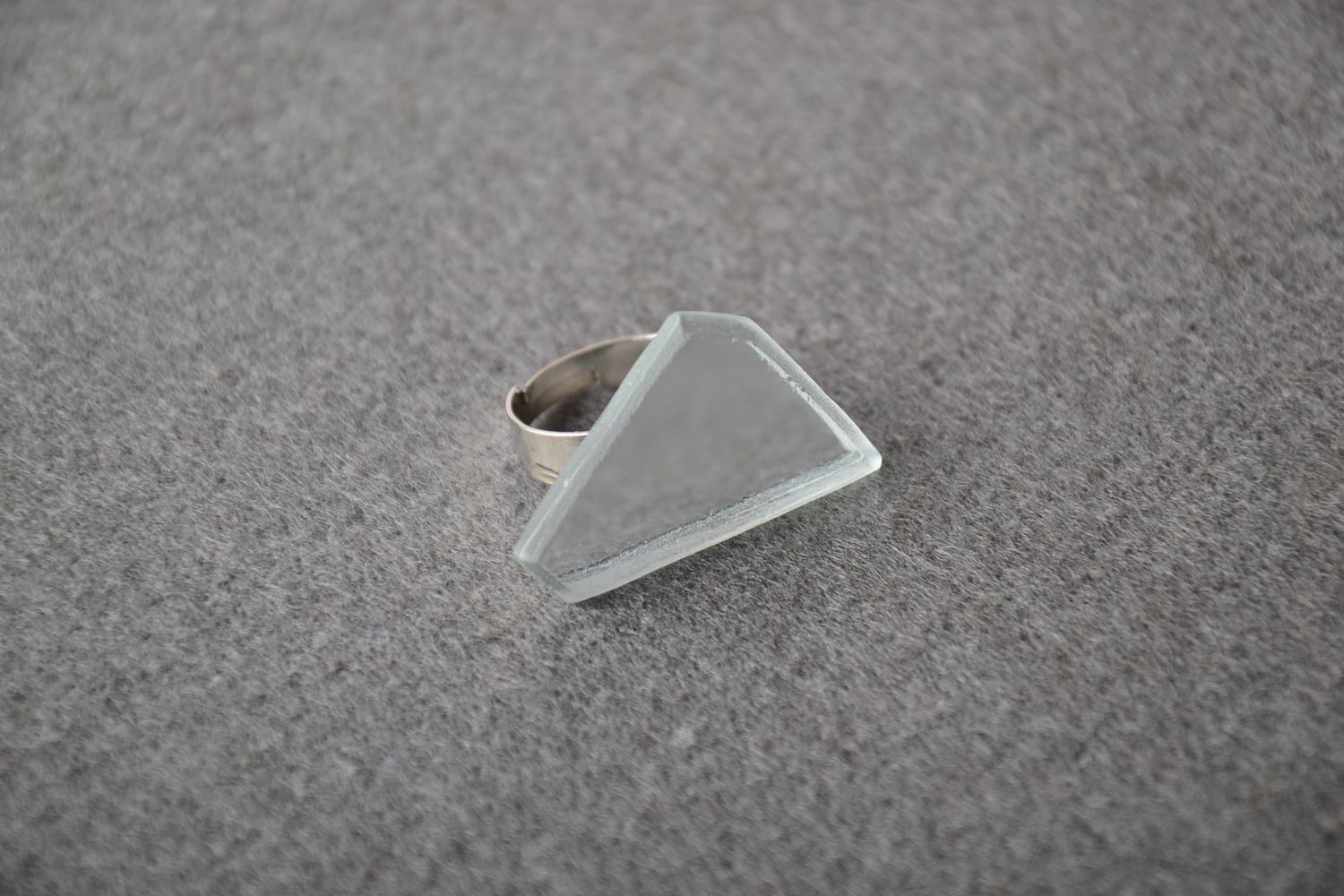 Handmade glass ring unusual glass jewelry designer ring glassware ring  photo 1