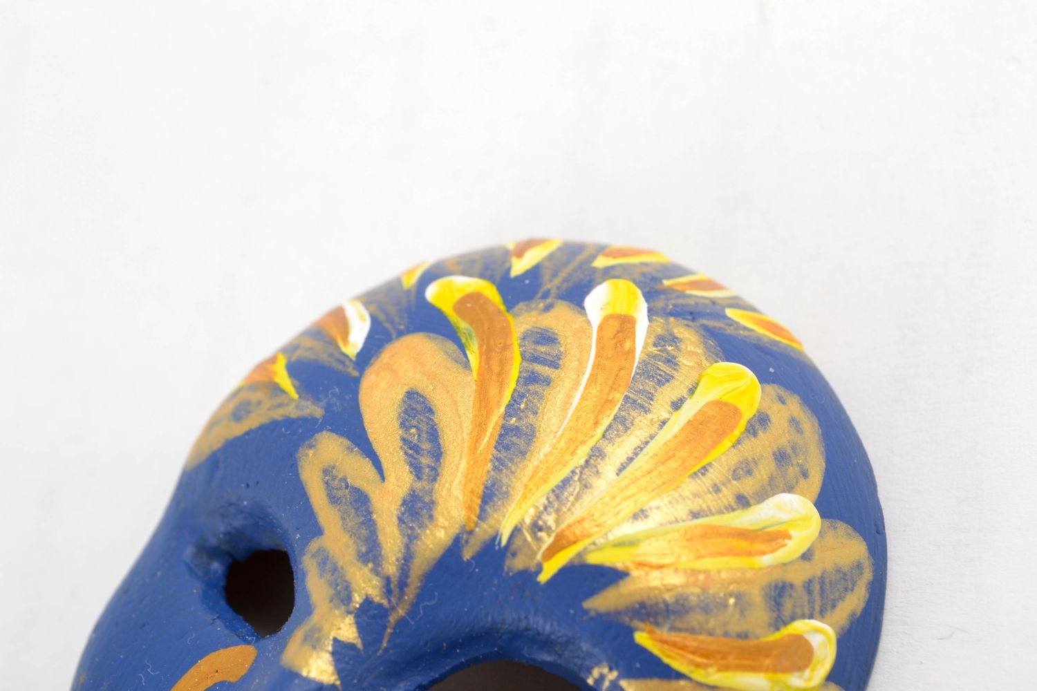 Blue souvenir masquerade mask with painting photo 4