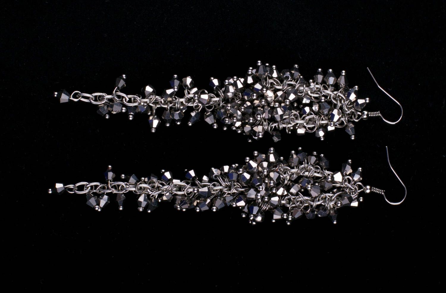 Pendientes hechos a mano de cristal bisutería artesanal pendientes largos foto 4