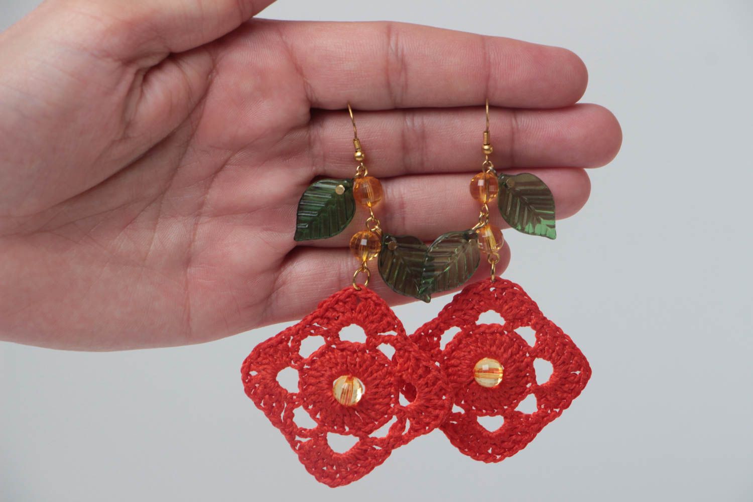 Schmuck Ohrringe handmade Juwelier Modeschmuck in Rot Geschenk für Frauen schön foto 5