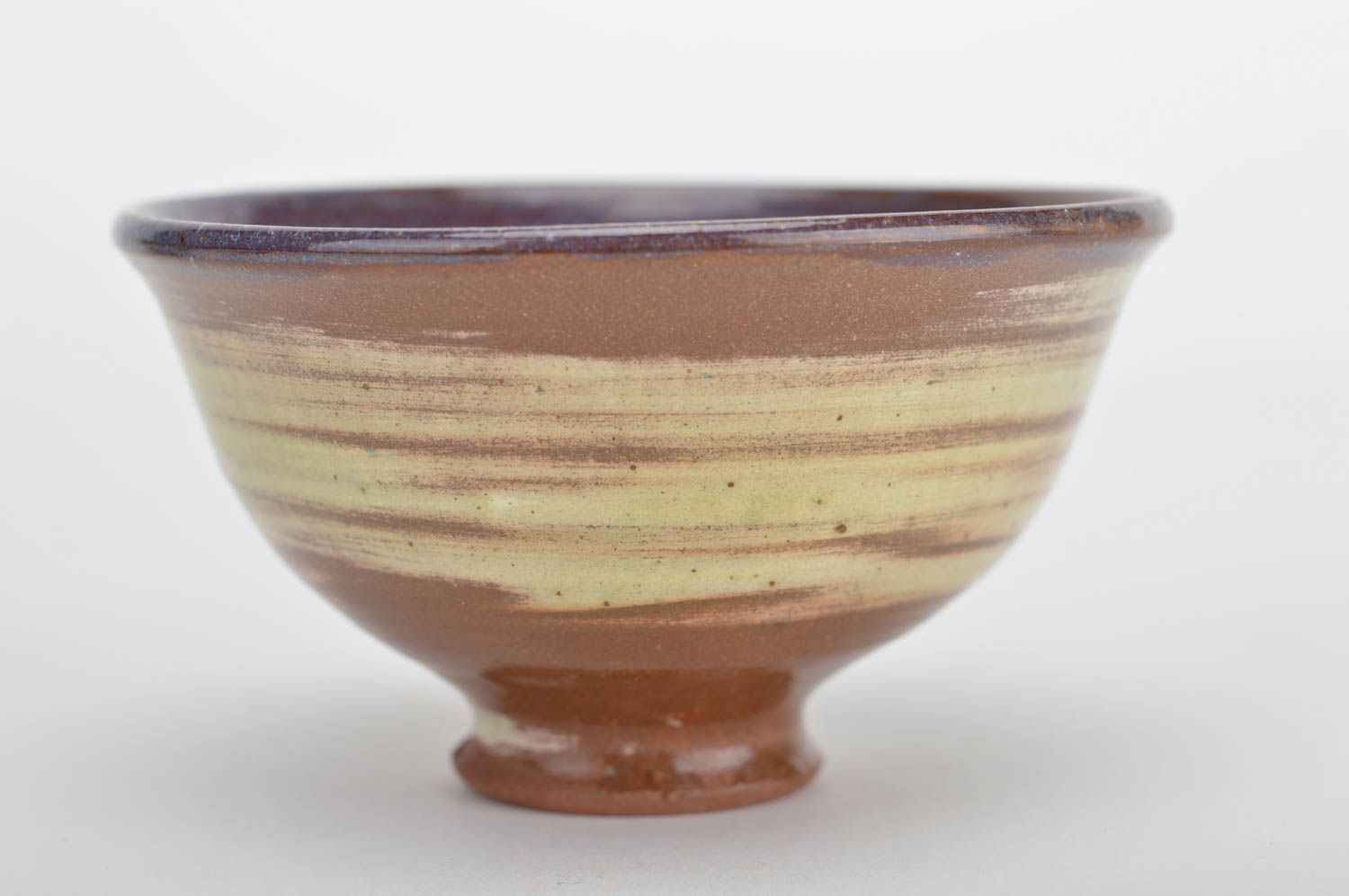 Handmade designer beautiful medium bowl made of clay and covered with glaze photo 1