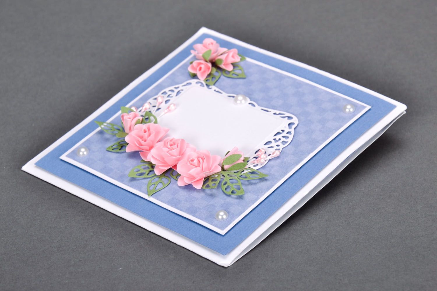 Handmade Grußkarte mit Blumen foto 5