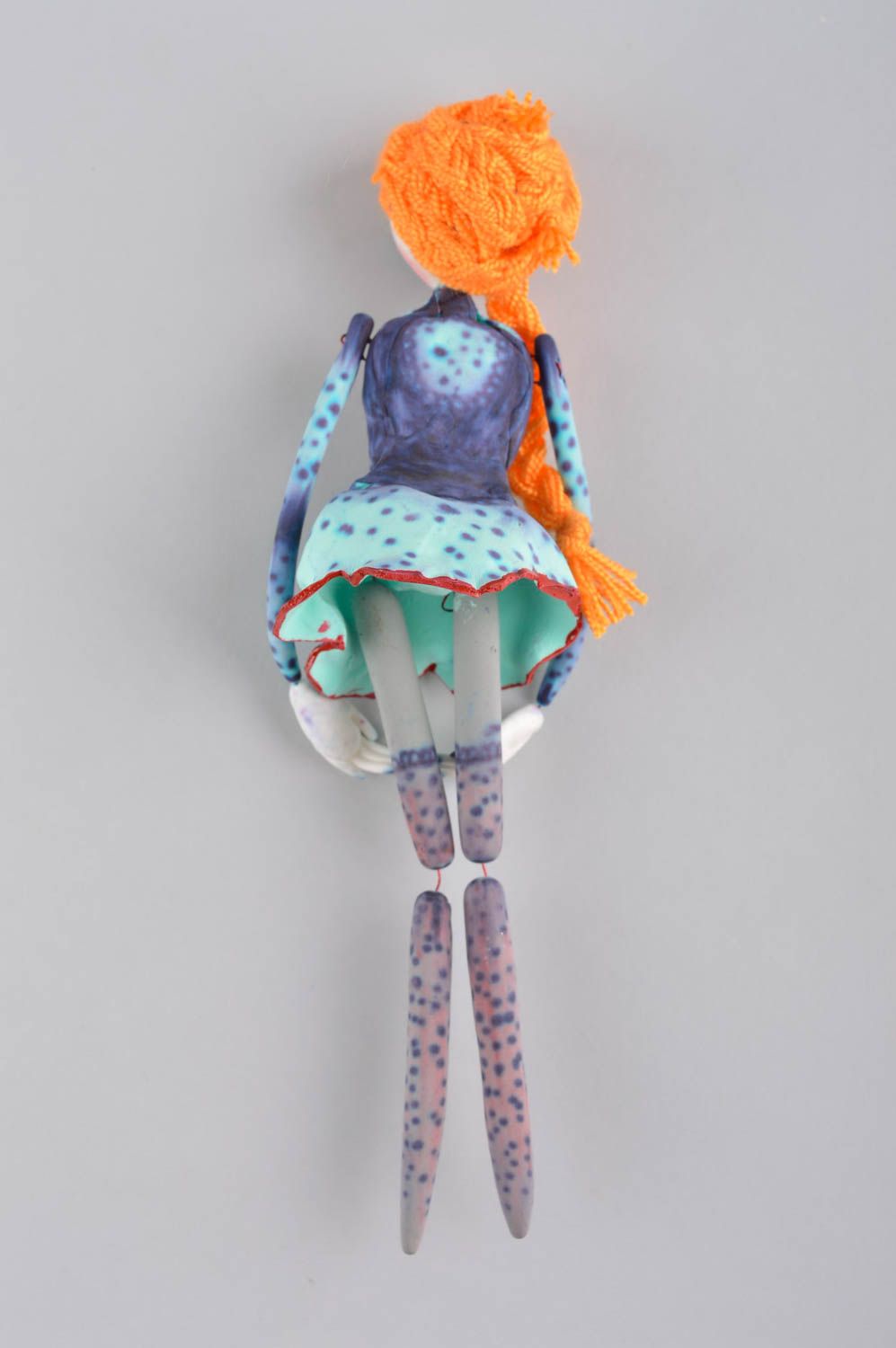 Авторская кукла игрушка ручной работы дизайнерская кукла зомби глиняная фото 4