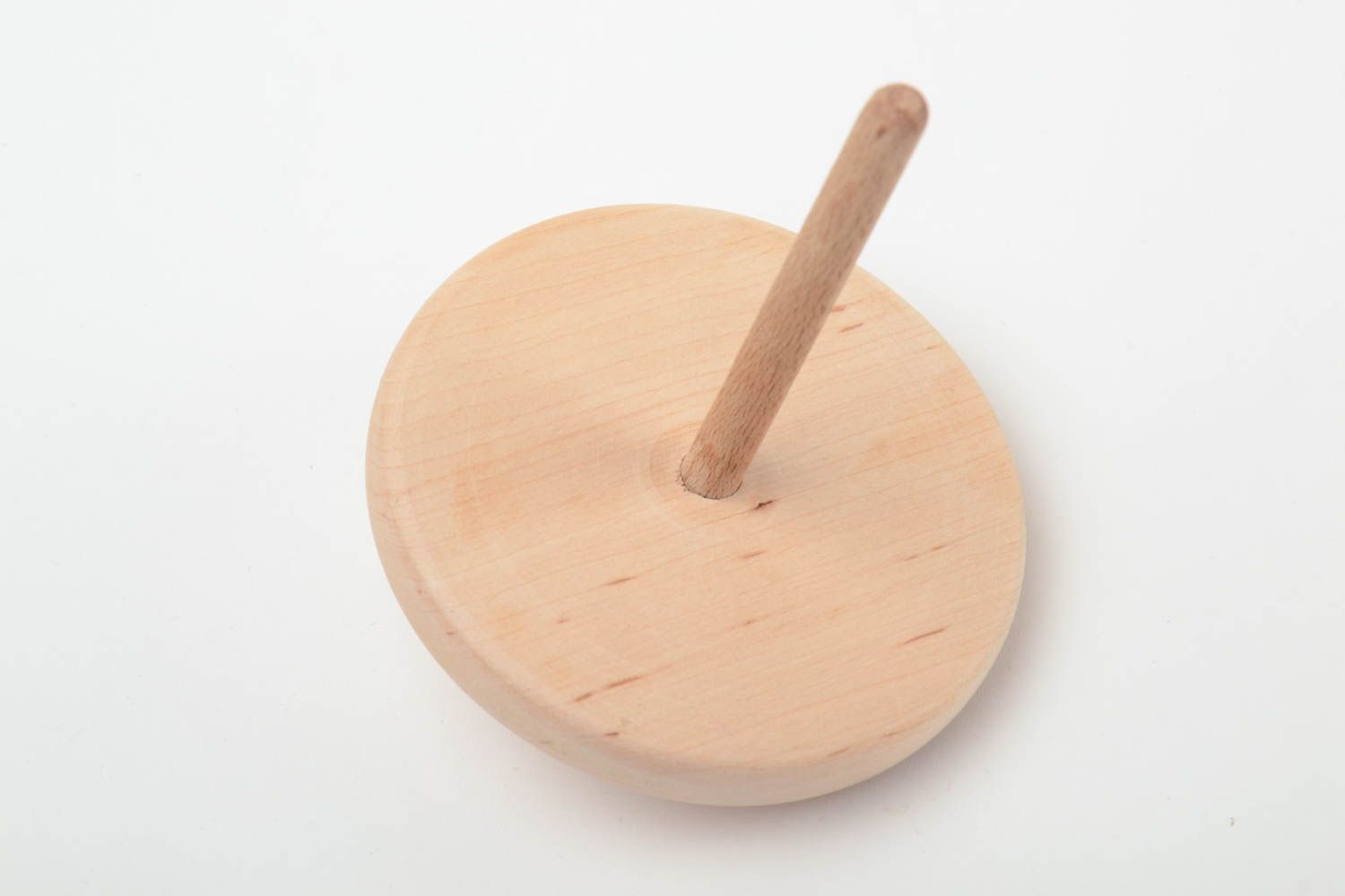 Handmade wooden polished unpainted educational toy spinning top for children photo 3