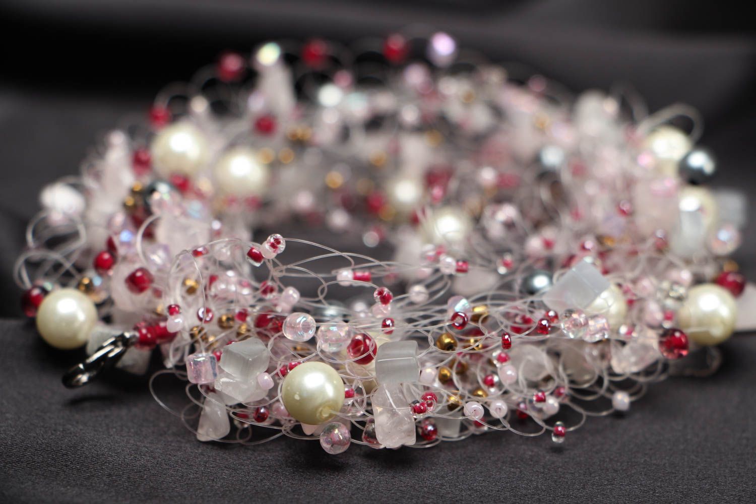 Bracelet with beads and natural stones photo 2