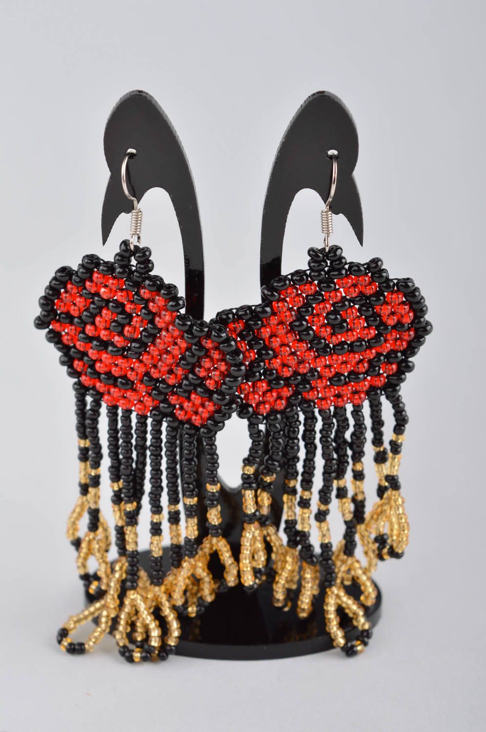 Handmade earings unusual accessory beads earrings designer jewelry gift ideas photo 2