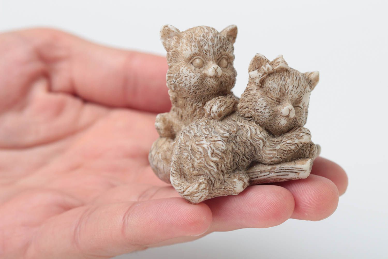 Figurine décorative fait main Statuette chats Cadeau original petits chats photo 5