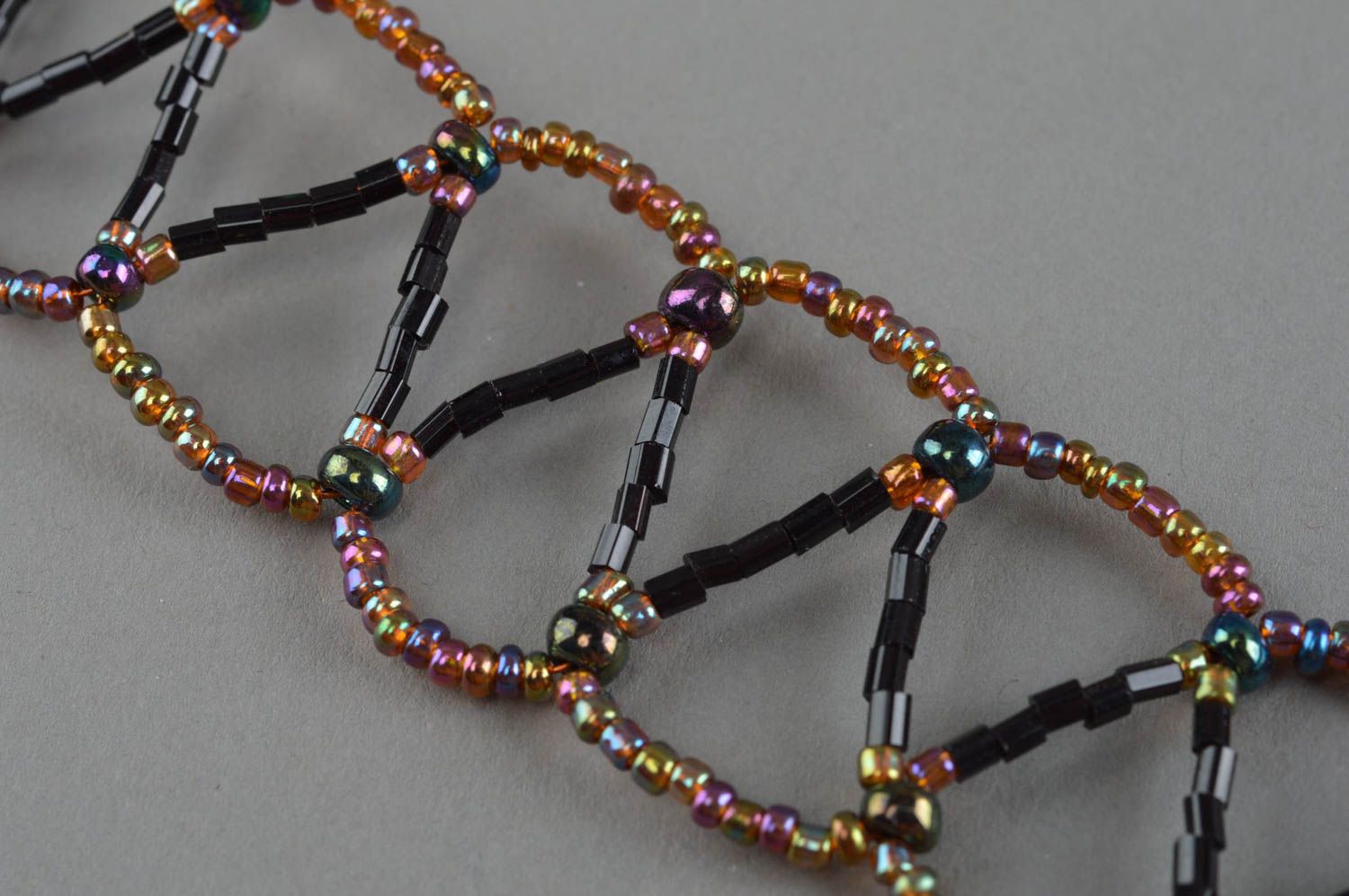 Handmade Designer Damen Halskette aus Glasperlen originell mit Schmetterling  foto 4