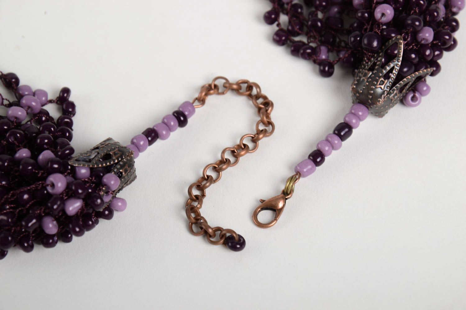 Handmade holiday necklace massive violet necklace beautiful designer necklace photo 4