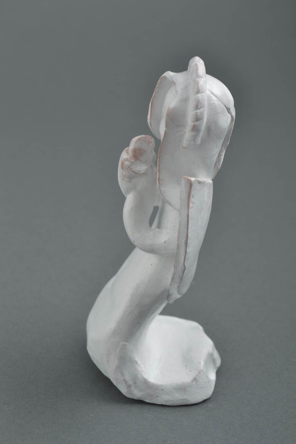 Unusual handmade ceramic figurine angel statuette room decor ideas home design photo 3