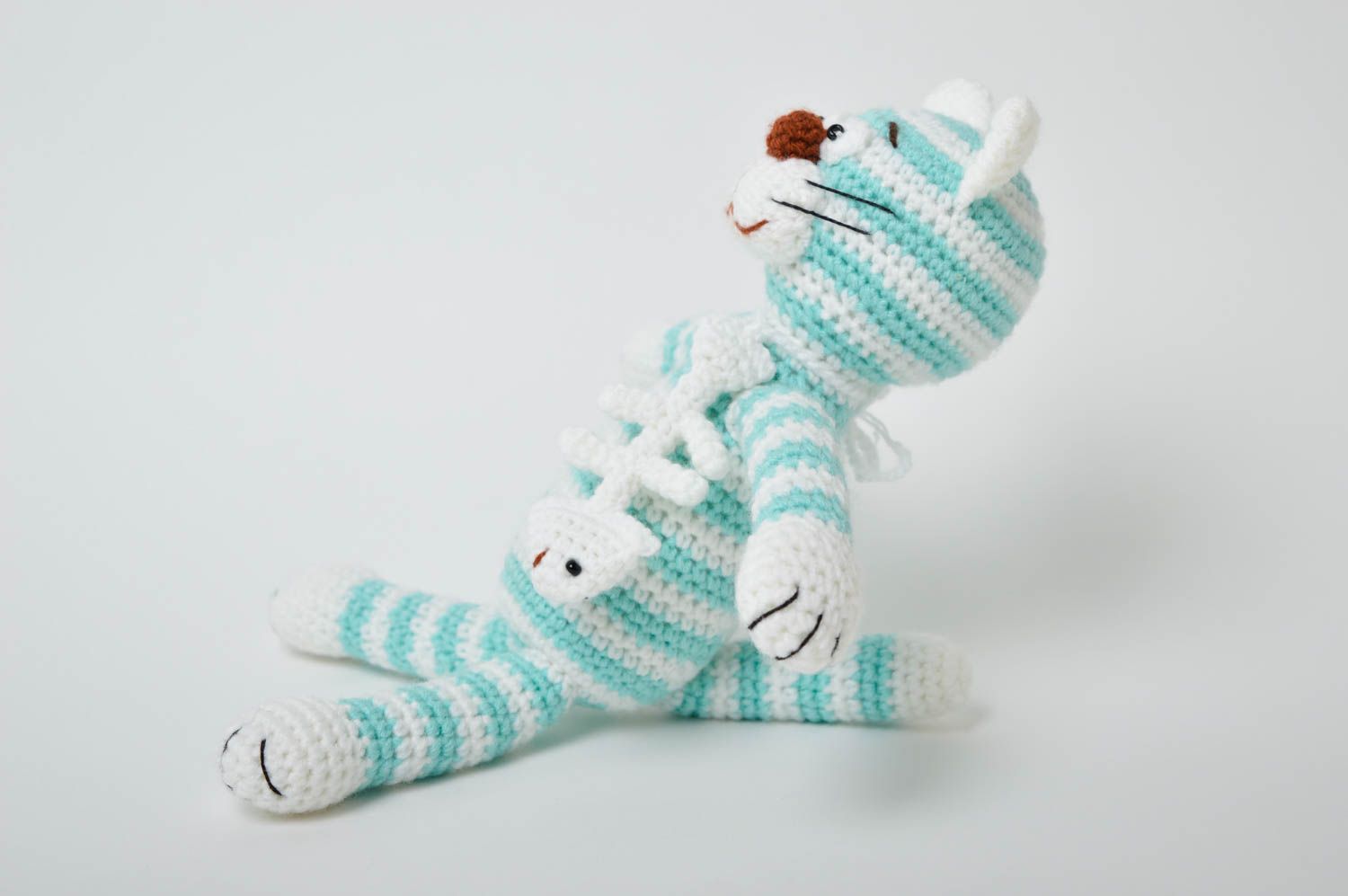 Baby toy handmade soft cat toy striped toy handmade toy for baby animal toys  photo 4