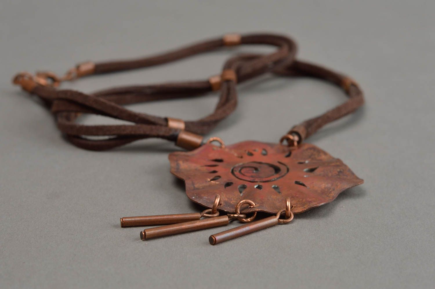 Handmade copper pendant beautiful female accessory present for fashionista photo 4