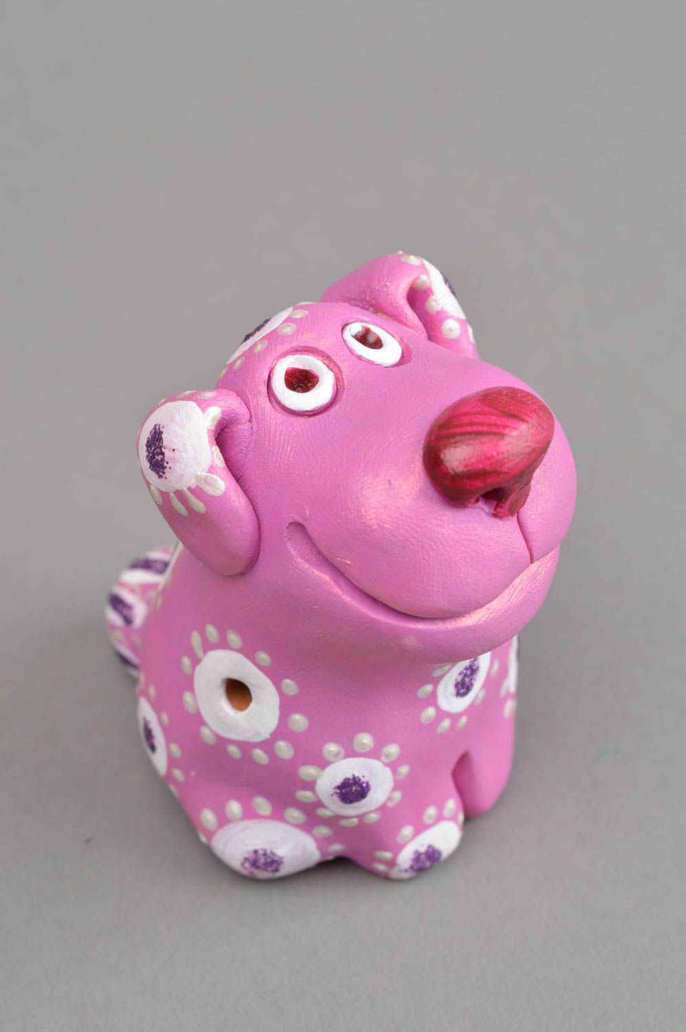 Свистулька из глины ручной работы керамическая свистулька глиняная игрушка пес фото 4