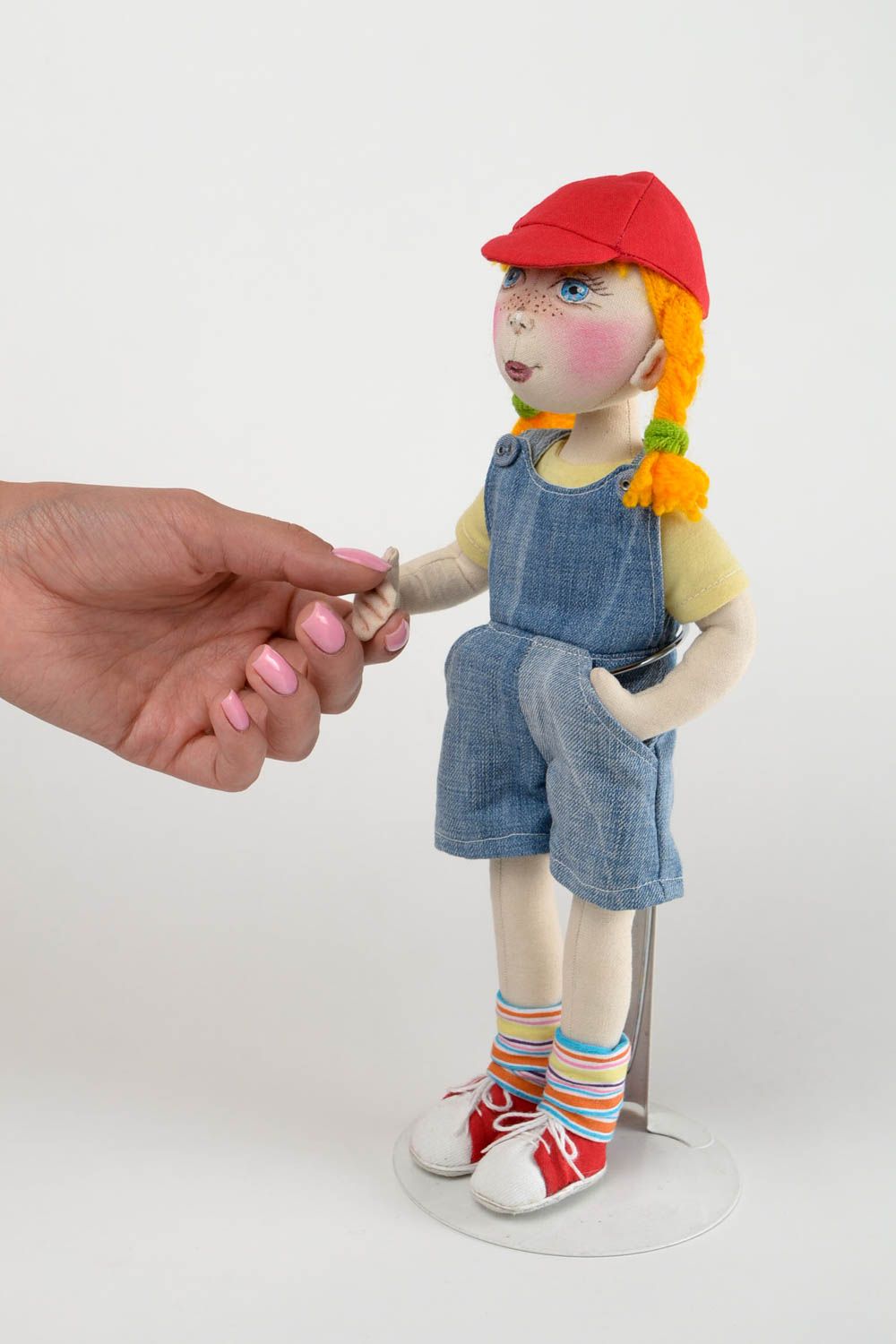 Авторская кукла ручной работы кукла из ткани тряпичная кукла маленькая фото 3