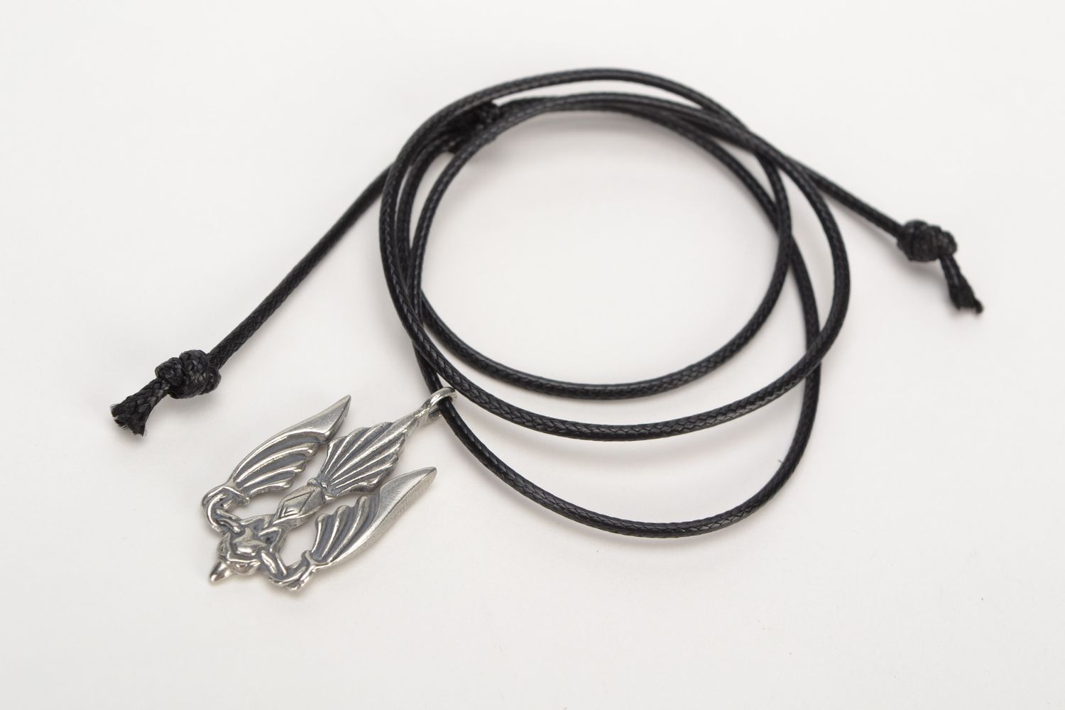 Handmade unusual design metal neck pendants set 2 pieces on cords Birds photo 2