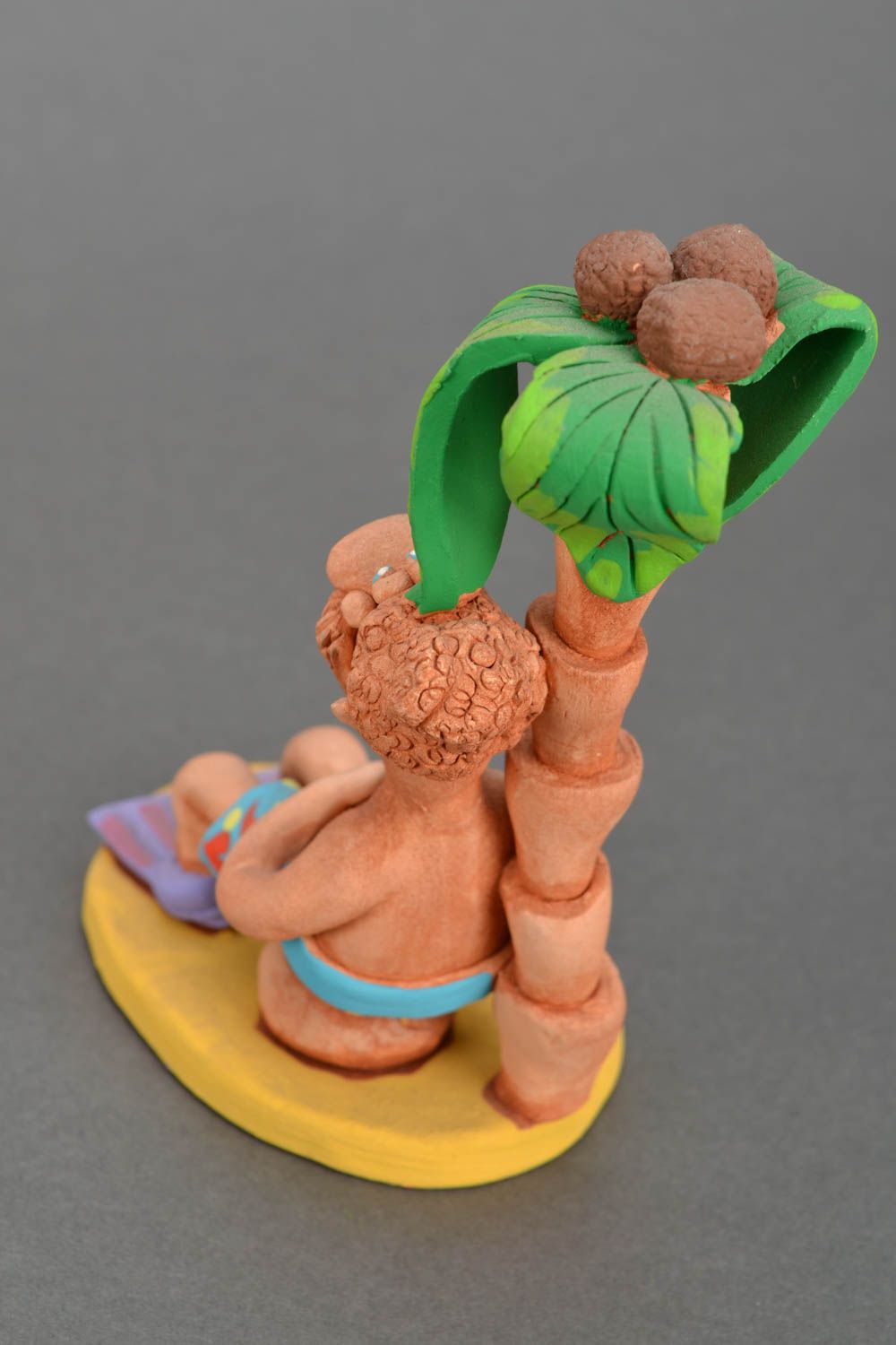 Handmade ceramic figurine Cossack and Palm photo 5