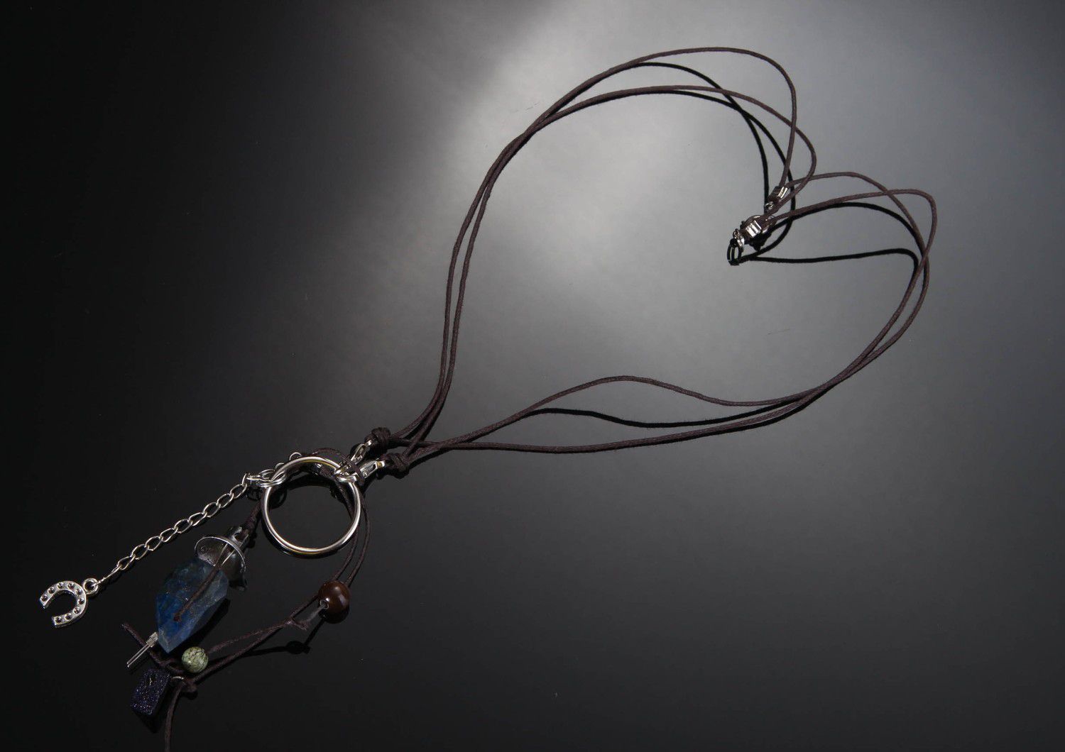 Necklace with lazurite, serpentine & aventurine photo 2