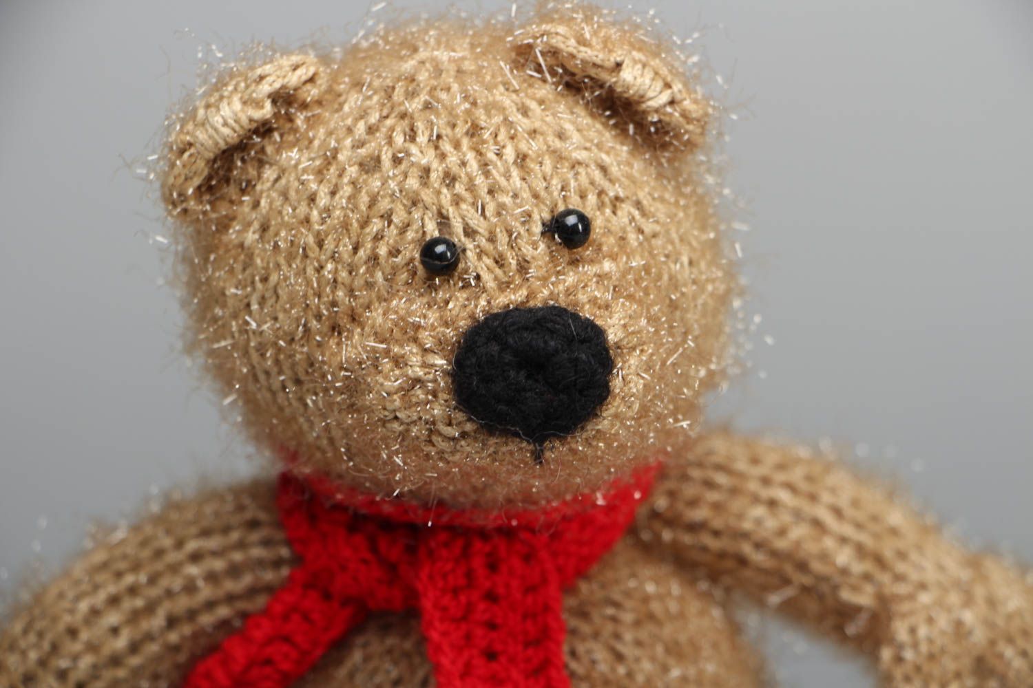 Lovely hand knitted toy bear cub photo 2