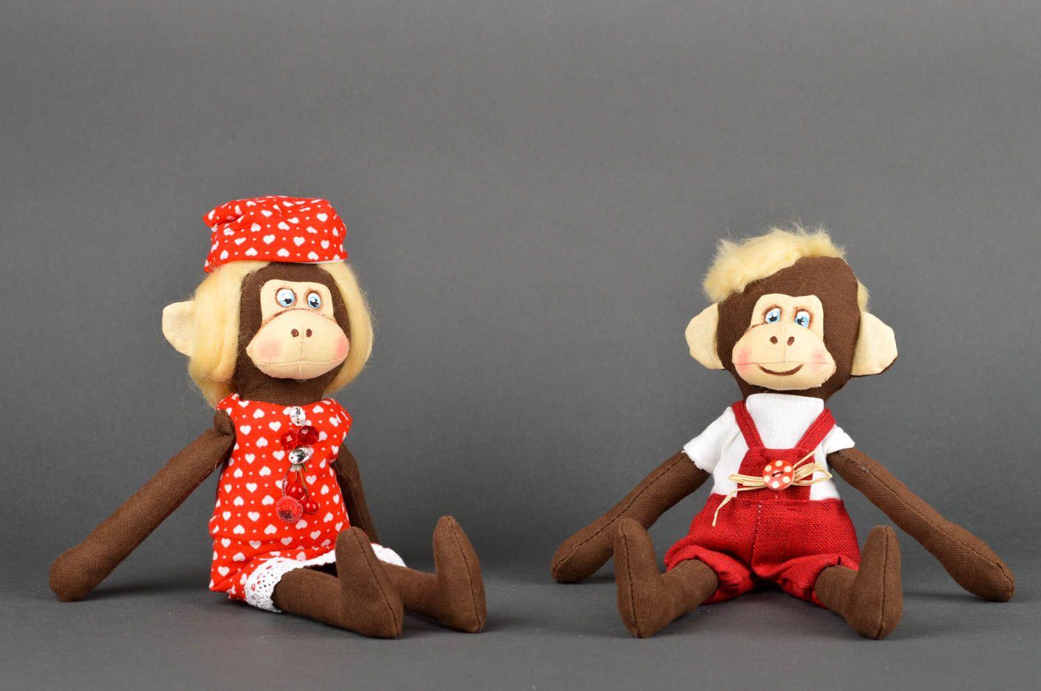 Juguetes de peluche muñecos artesanales decoración de casa regalo original Monos foto 2