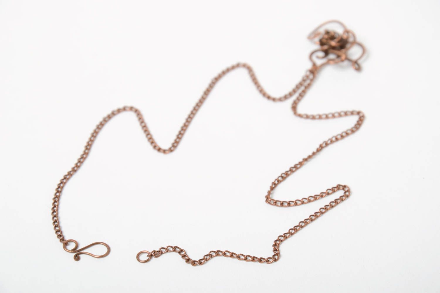 Beautiful stylish handmade wire wrap copper pendant unusual designer jewelry photo 4