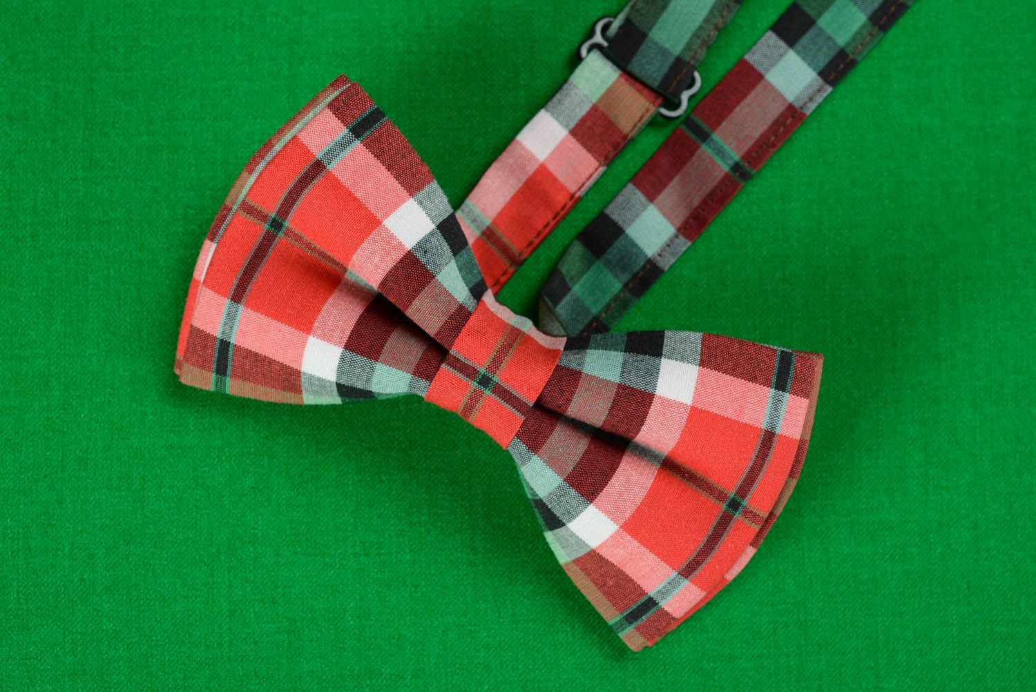 Coloured checked bow tie  photo 3