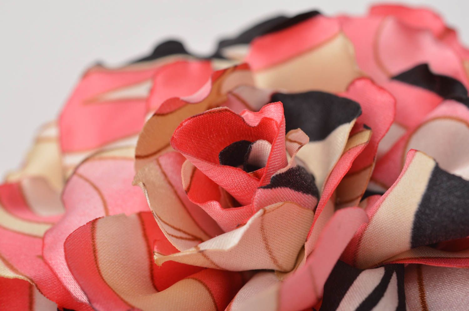 Beautiful handmade flower brooch jewelry hair clip textile barrette gift ideas photo 2