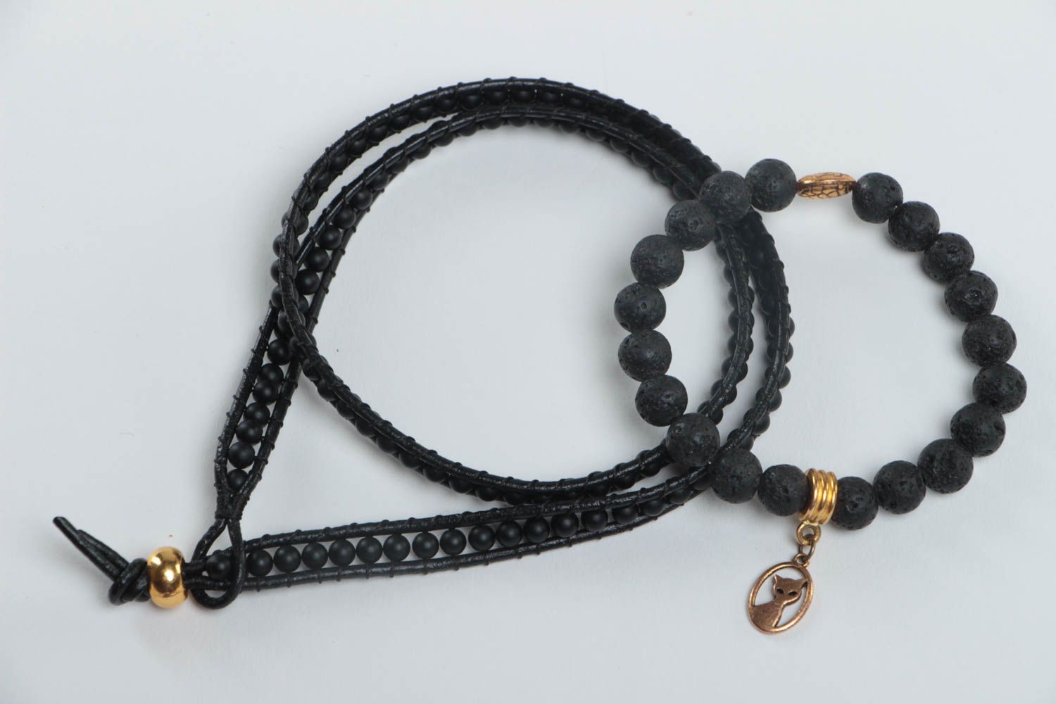 Handmade bracelet unusual bracelet designer accessory gift ideas set of 2 items photo 2