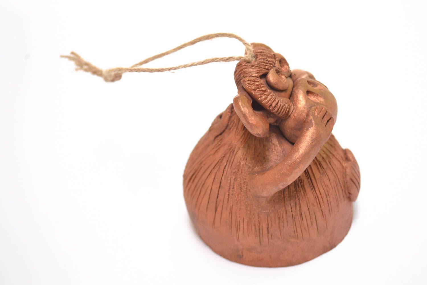 Handmade ceramic bell sculpture art miniature animals decorative use only photo 3