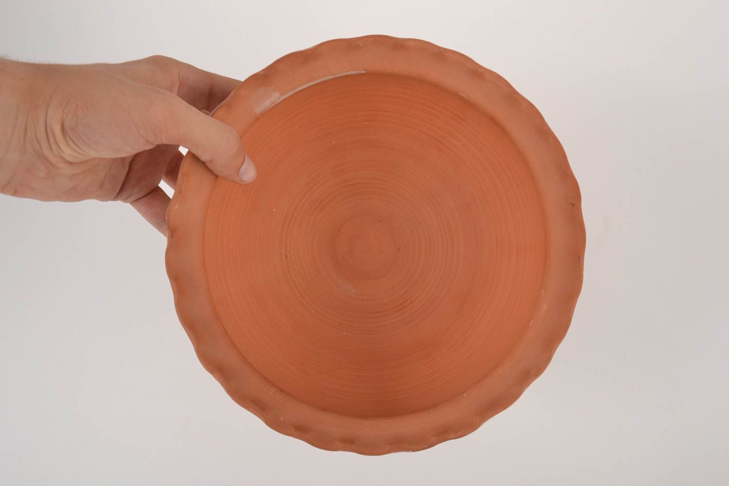 Handmade ceramic bowl painted clay bowl 2 litres clay dishware kitchen pottery  photo 5