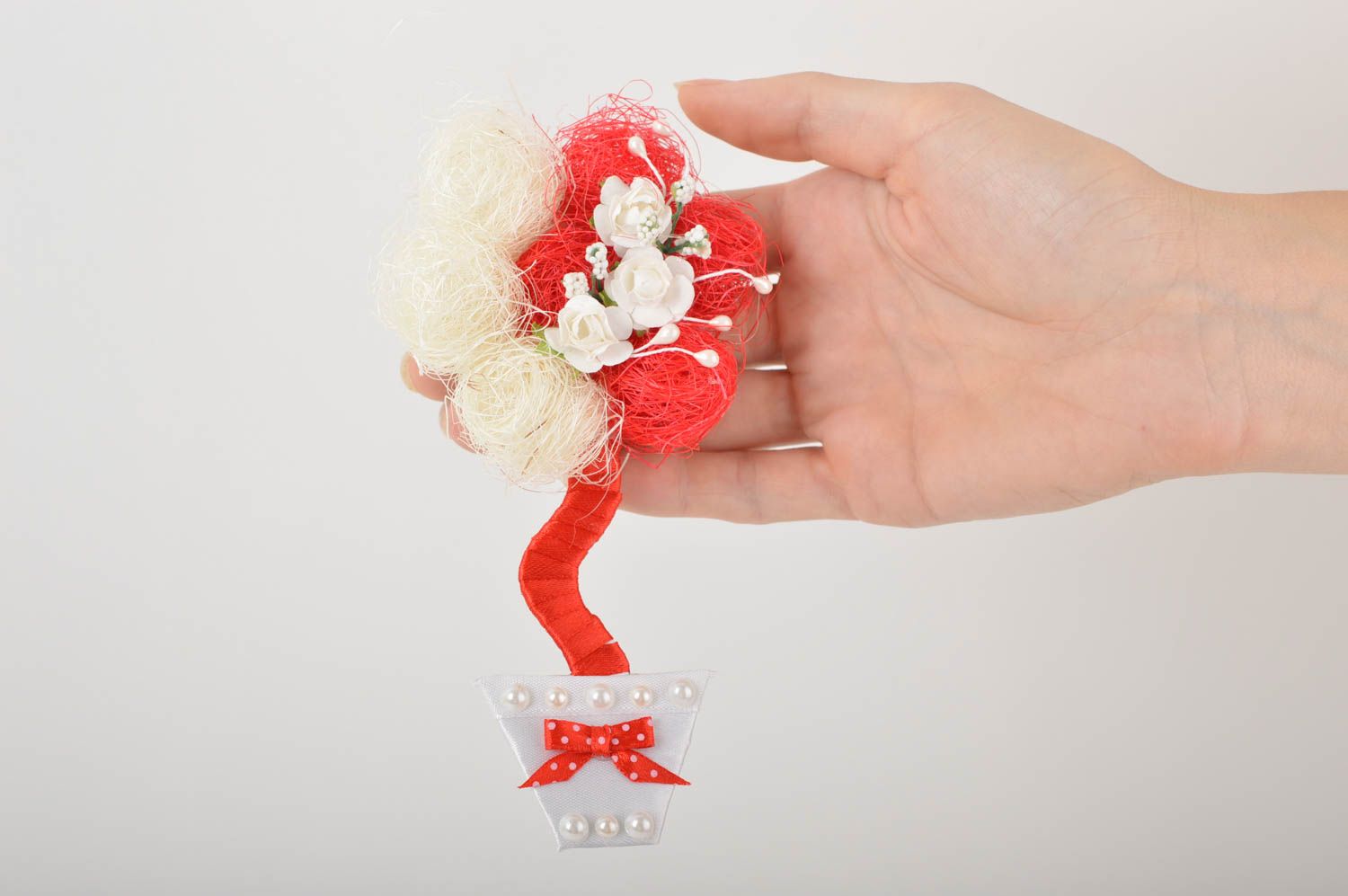 Handmade Deko Kühlschrank Magnet ausgefallenes Geschenk Haus Dekoration rot weiß foto 5