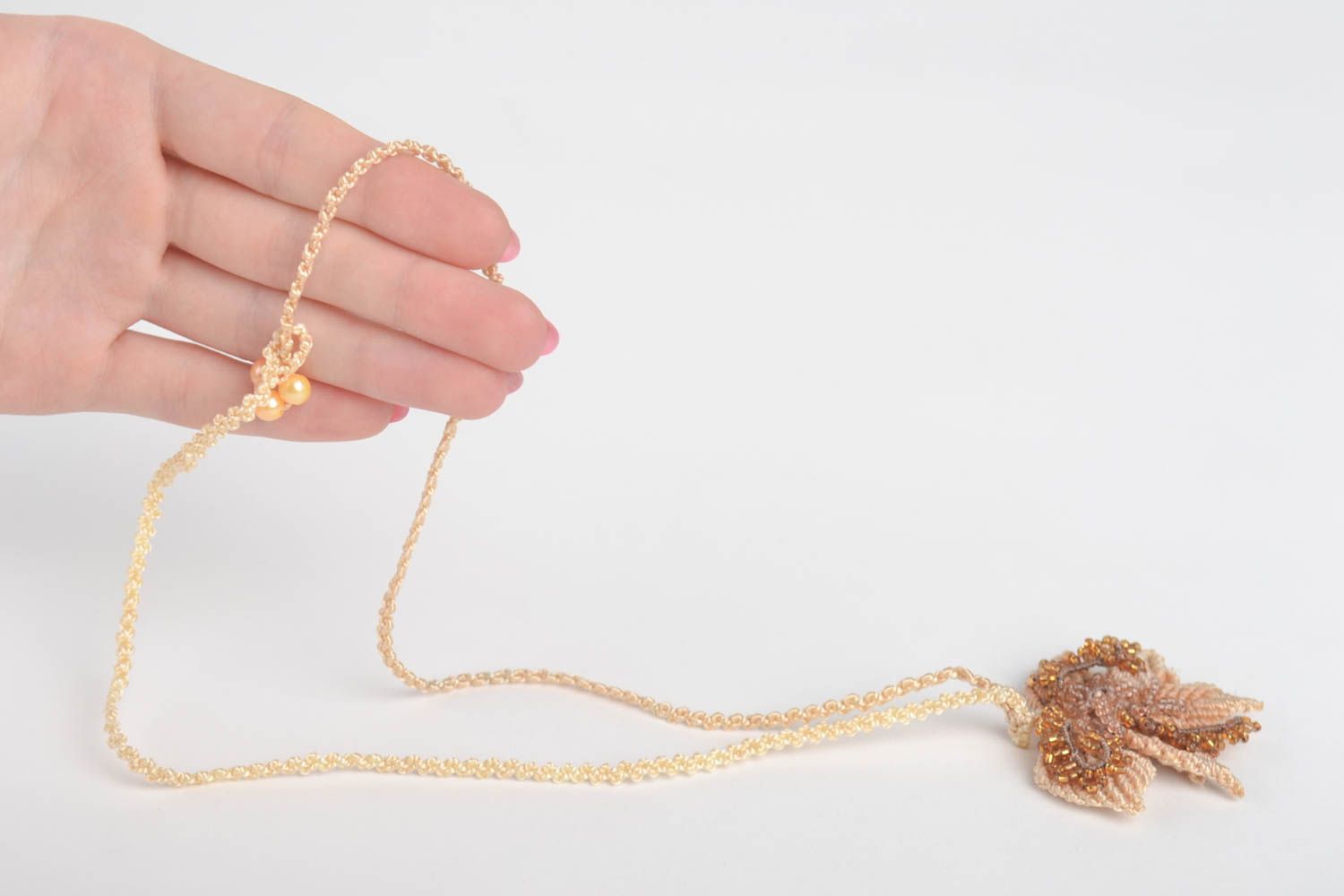 Handmade pendant designer pendant unusual accessory macrame jewelry gift ideas photo 5