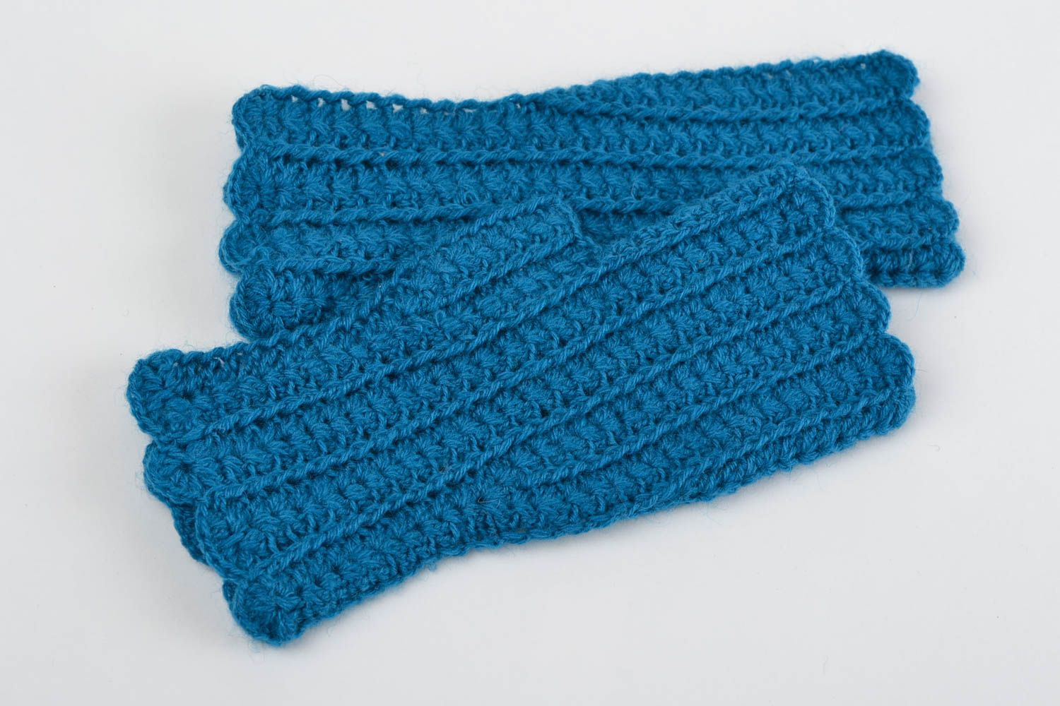 Female crocheted mittens handmade woolen winter accessories unique present photo 5